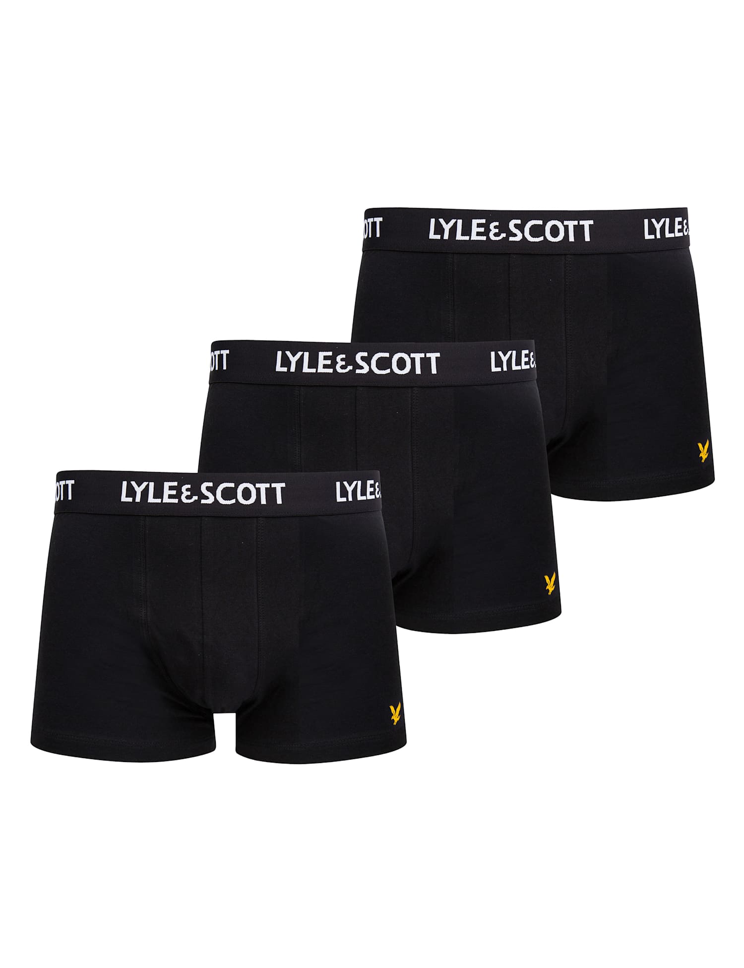 Lyle & Scott 3 Pack Cotton Rich Trunks Black