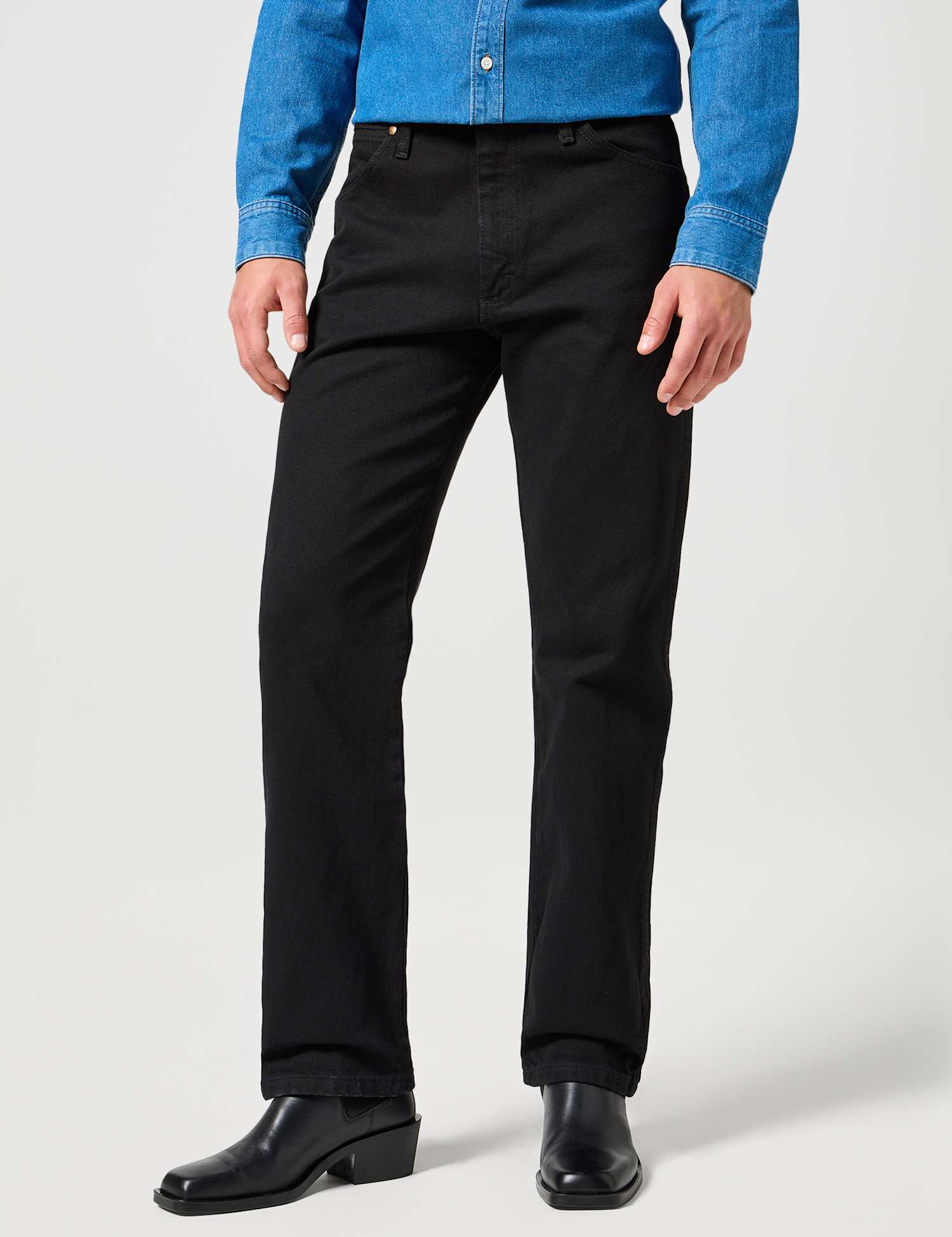 Wrangler Regular Fit Pure Cotton Cowboy Jeans Black