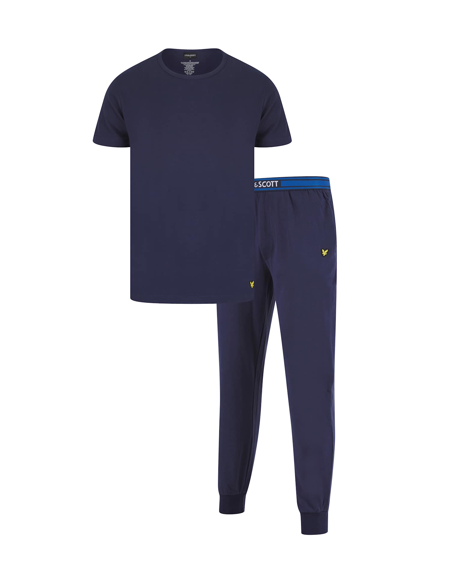 Lyle & Scott Cotton Rich Jersey Lounge Set Blue