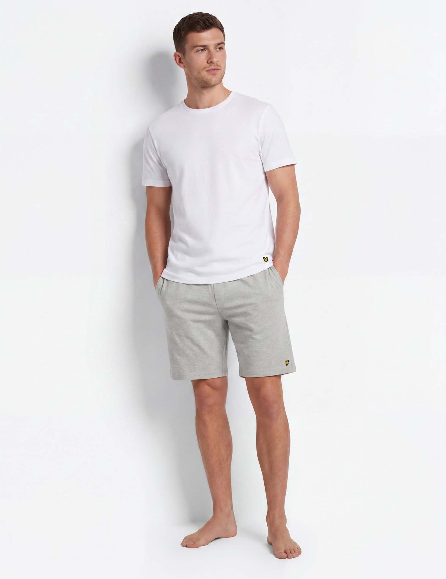 Lyle & Scott Cotton Rich Jersey Lounge Set White Mix