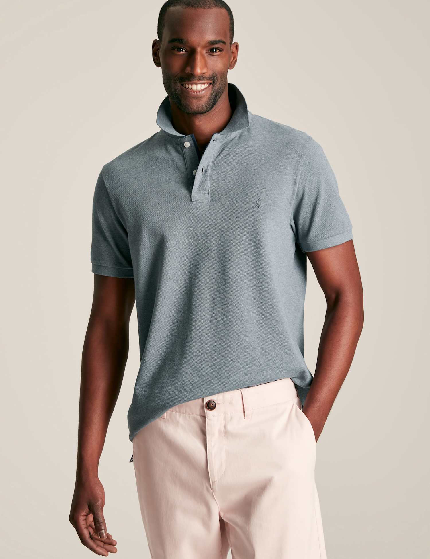 Joules Pure Cotton Pique Polo Shirt Grey