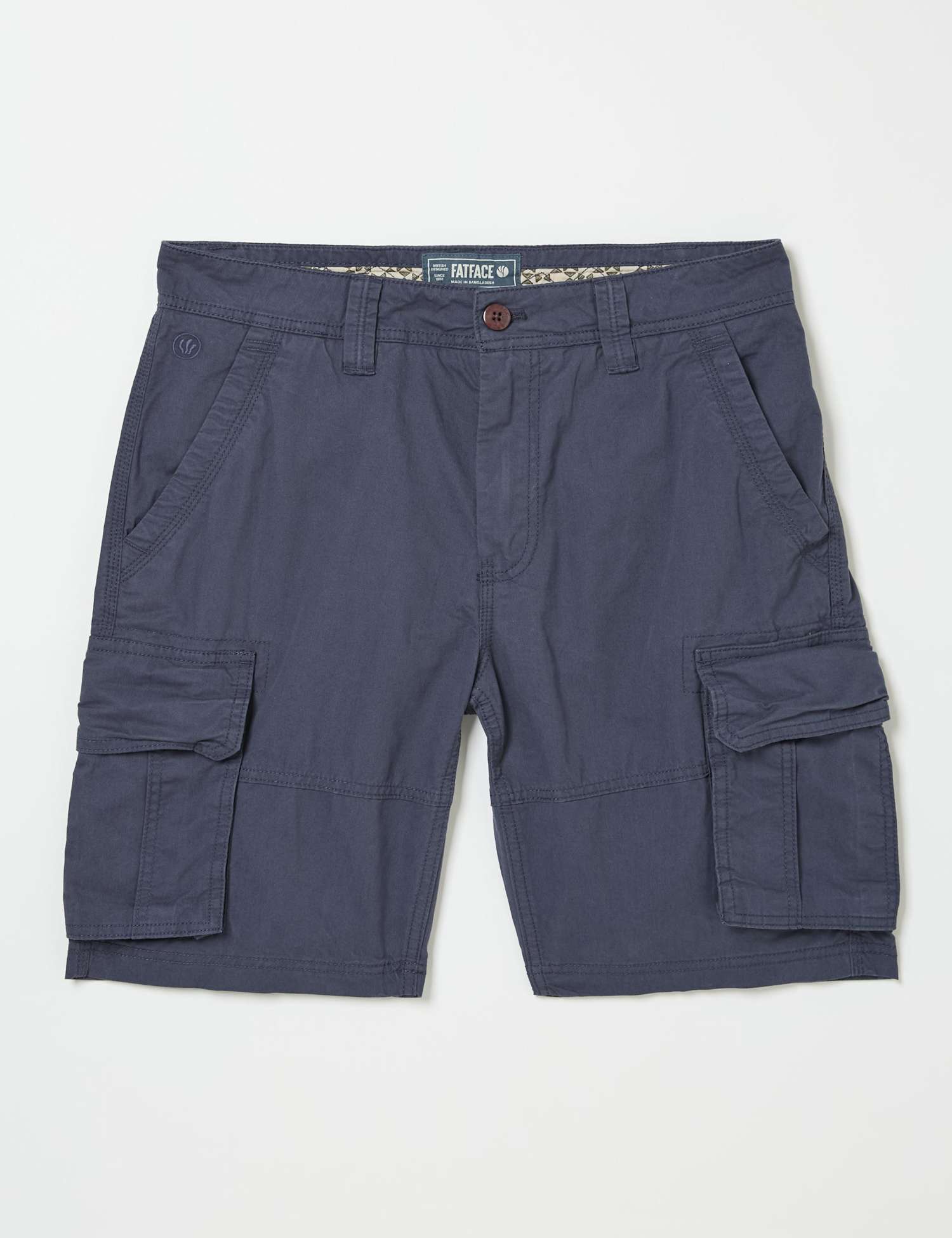 FatFace Regular Fit Pure Cotton Cargo Shorts Navy