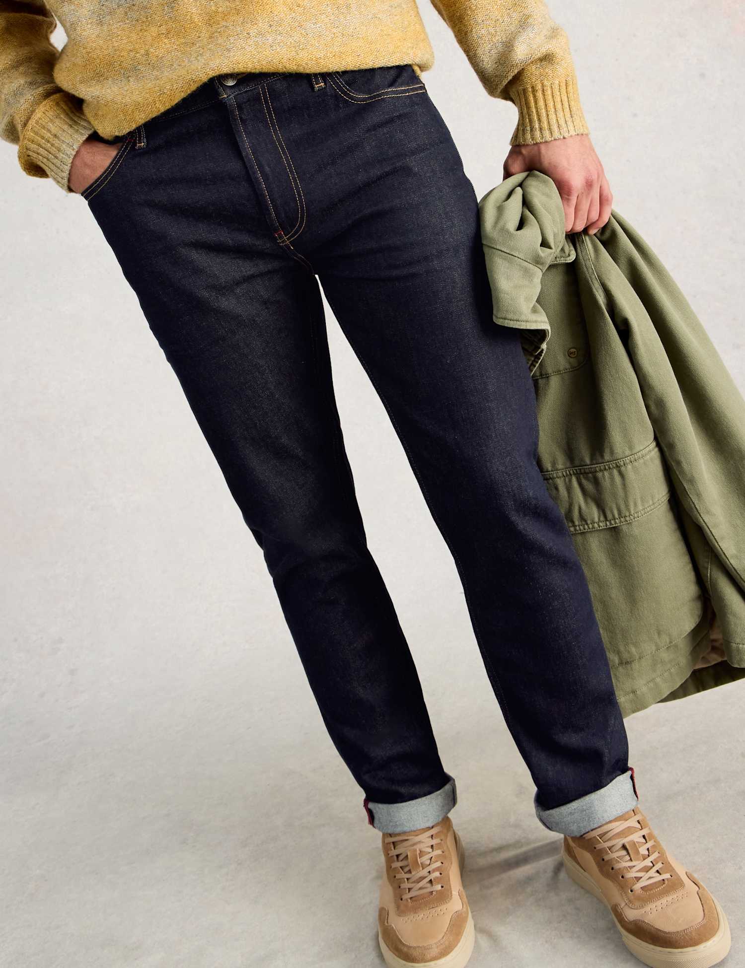 White Stuff Straight Fit 5 Pocket Jeans Dark Denim