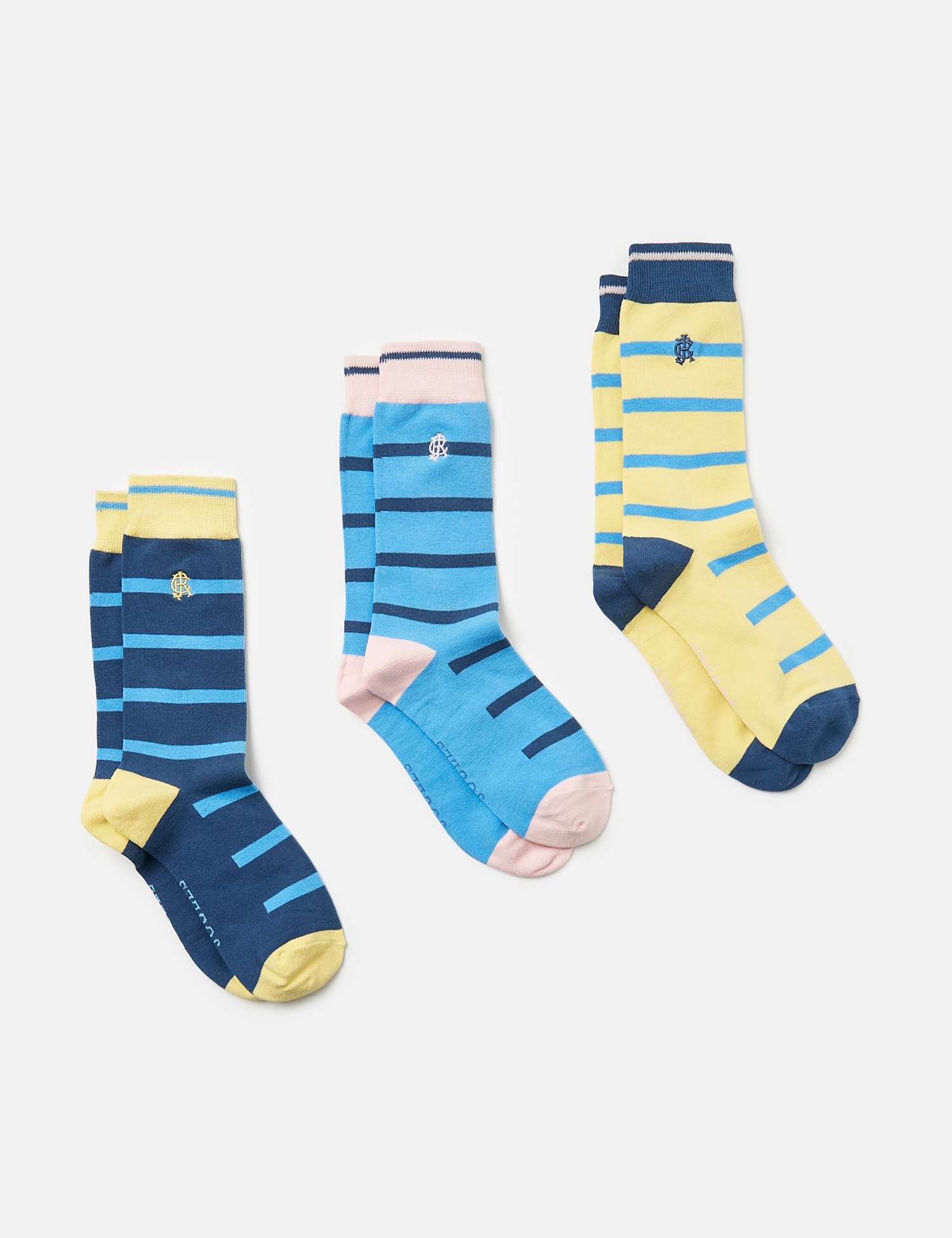 Joules 3 Pack Striped Cotton Rich Socks Multi