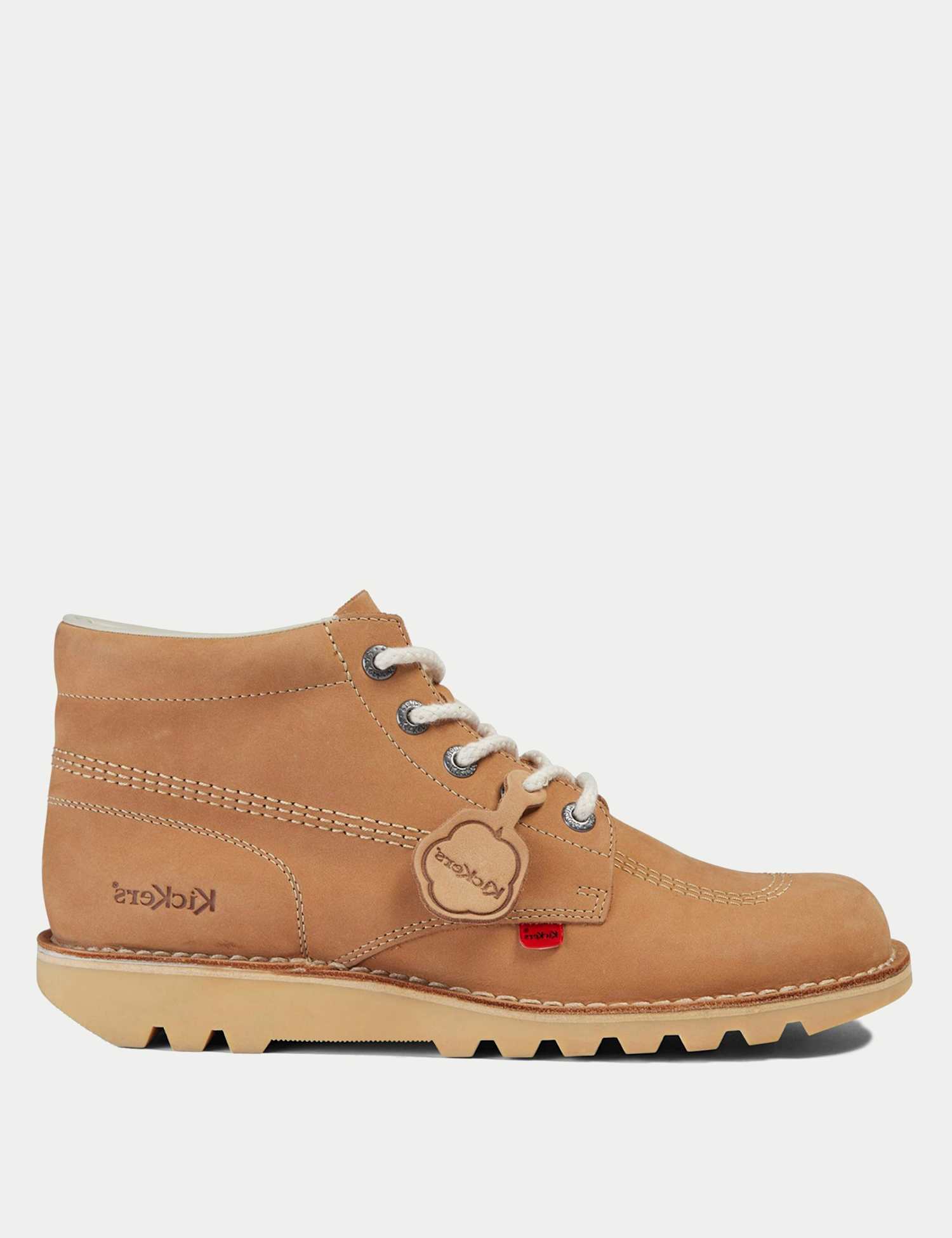 Kickers Leather Chunky Lace Up Ankle Boots Tan