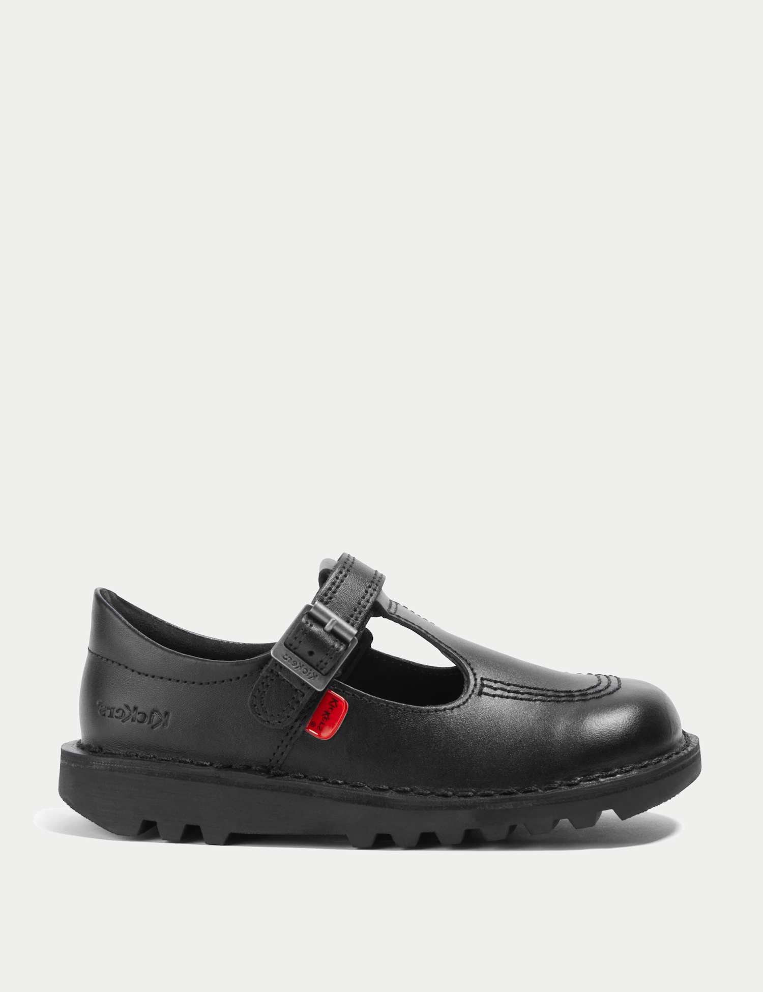 Kickers Kids' Leather School Shoes (7 Small - 12 Small) Black