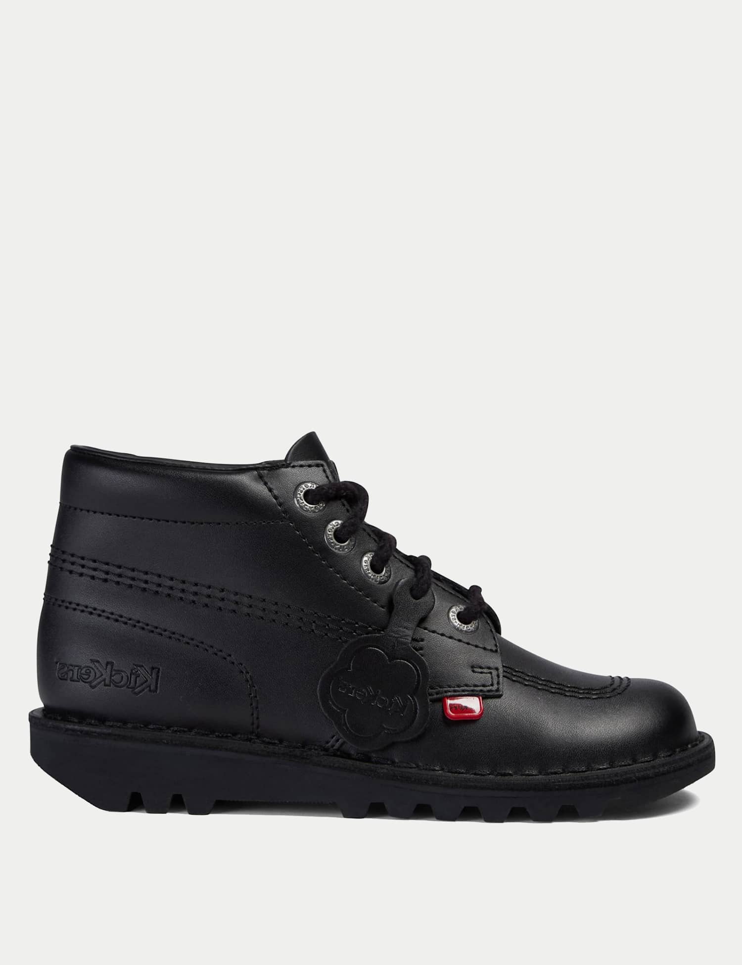 Kickers Kids' Leather High Top School Shoes Black