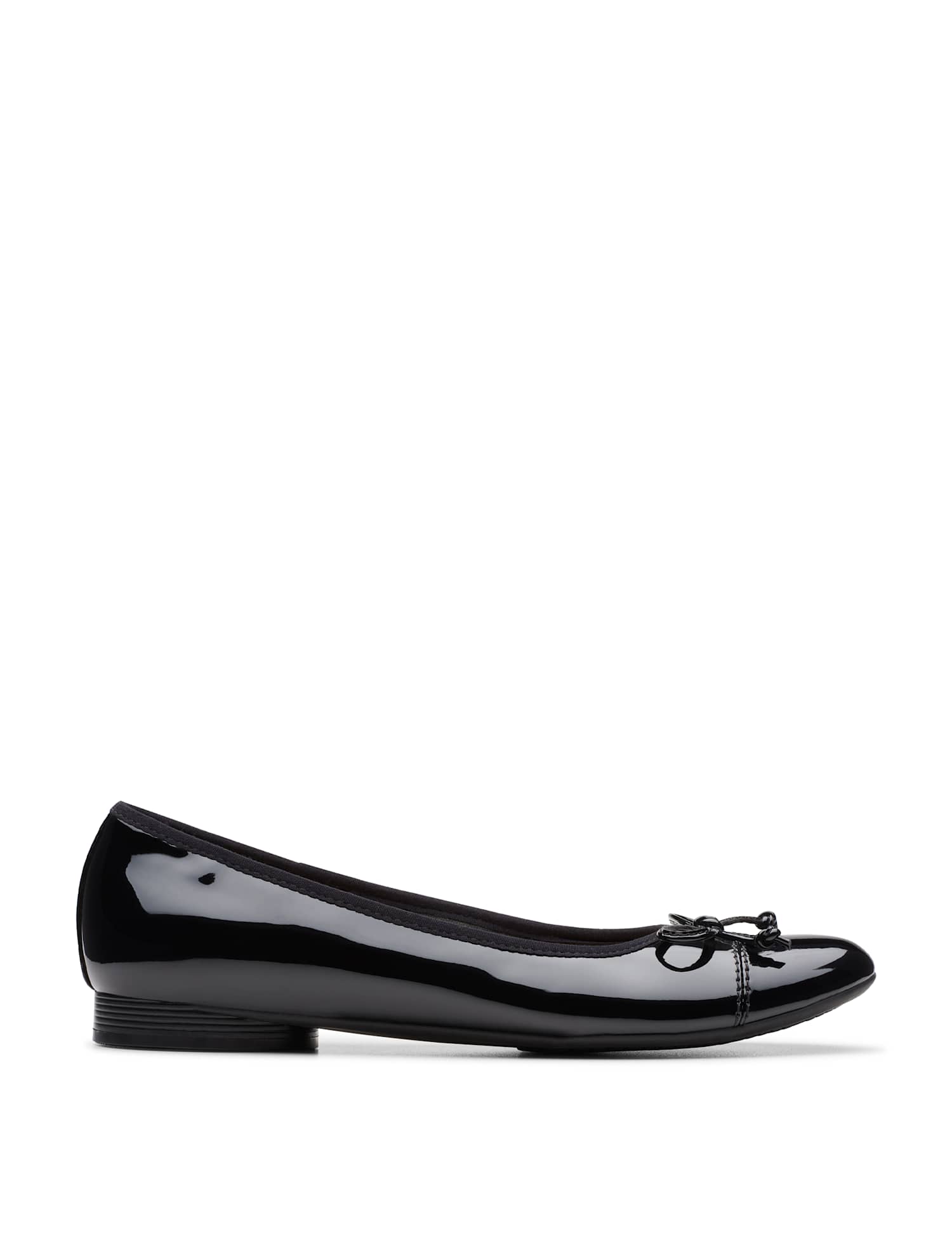 Clarks Leather Patent Block Heel Pumps Black