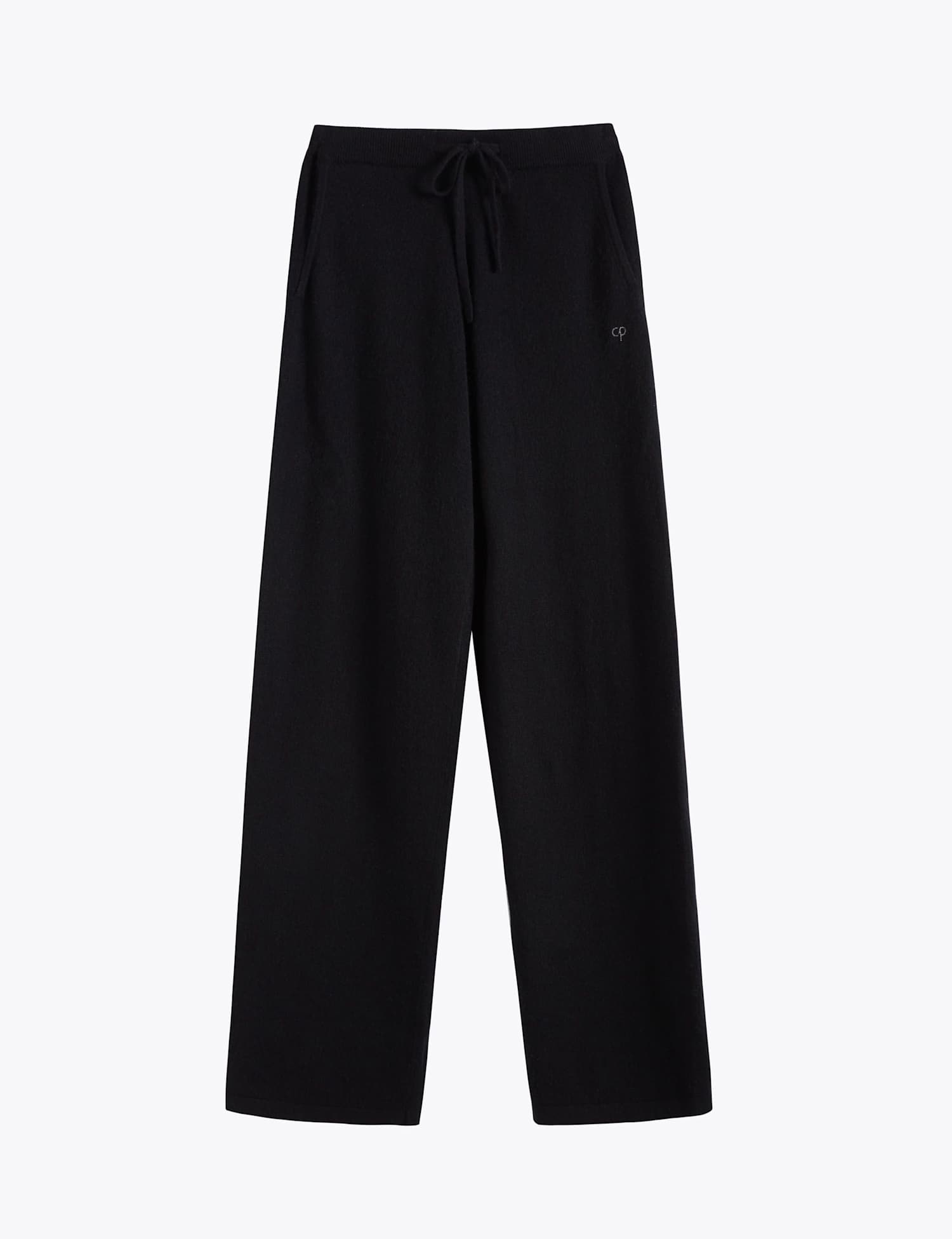 Chinti & Parker Pure Cashmere Relaxed Wide Leg Joggers Black