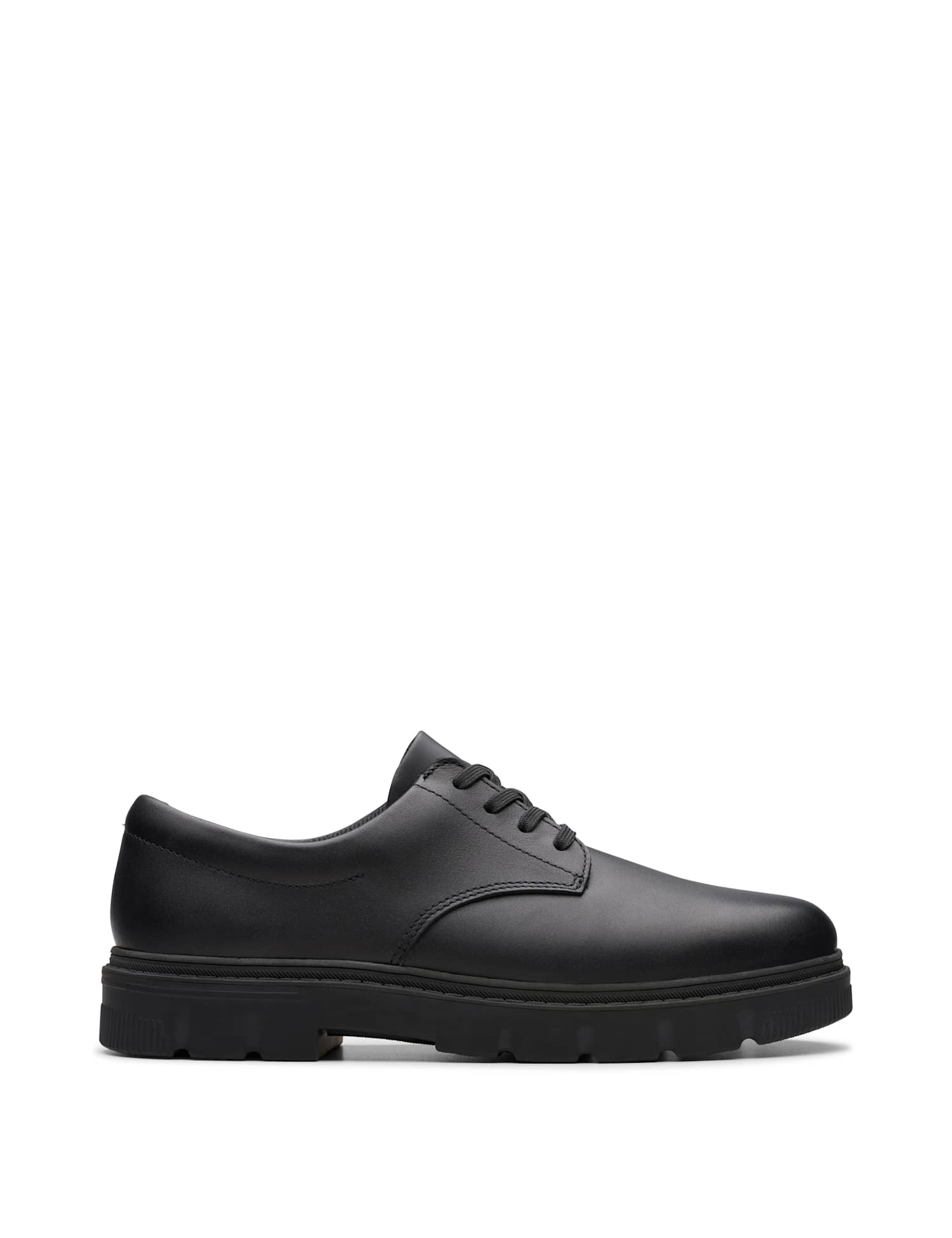 Clarks Kids' Leather Lace Shoes (3 Large - 9� Large) Black