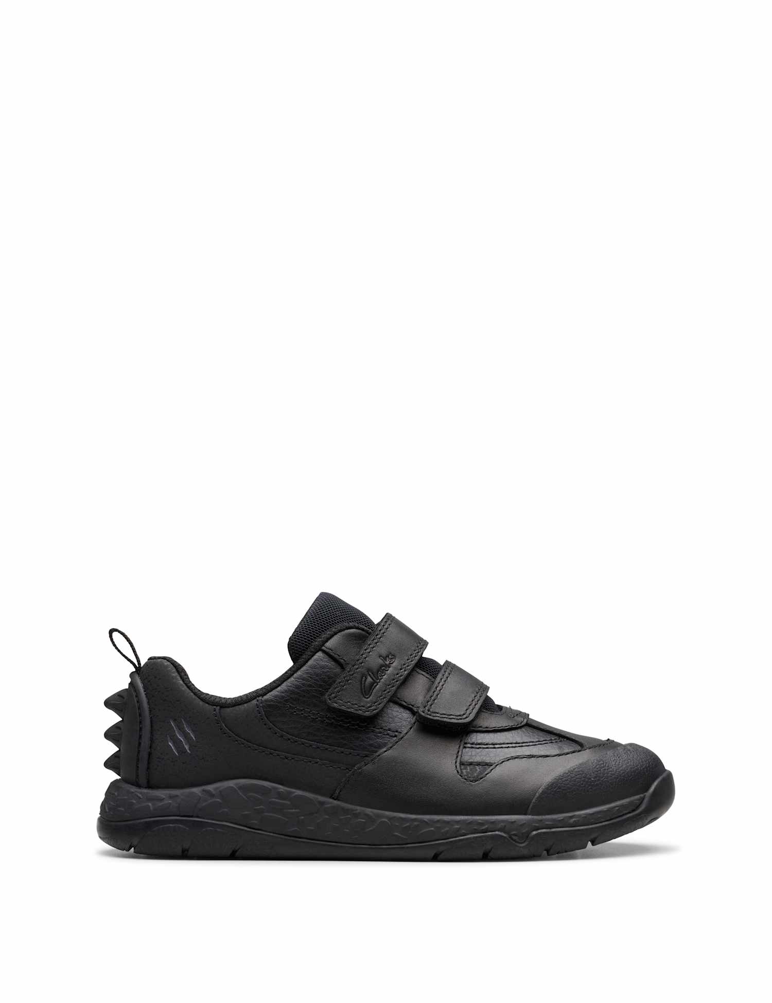 Clarks Kids' Leather Riptape Trainers (7 Small - 2.5 Large) Black