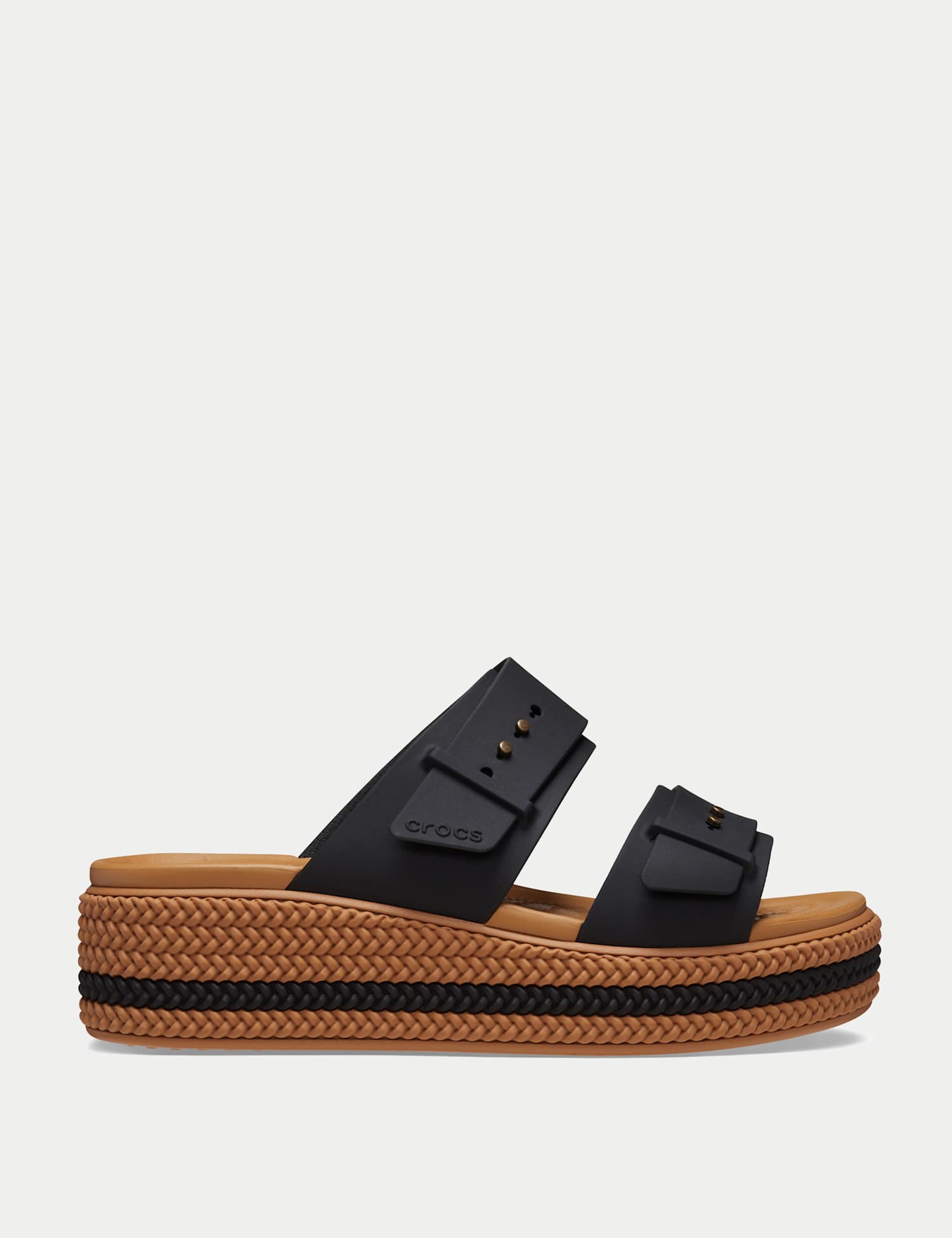 Crocs Brooklyn Buckle Flatform Sandals Black