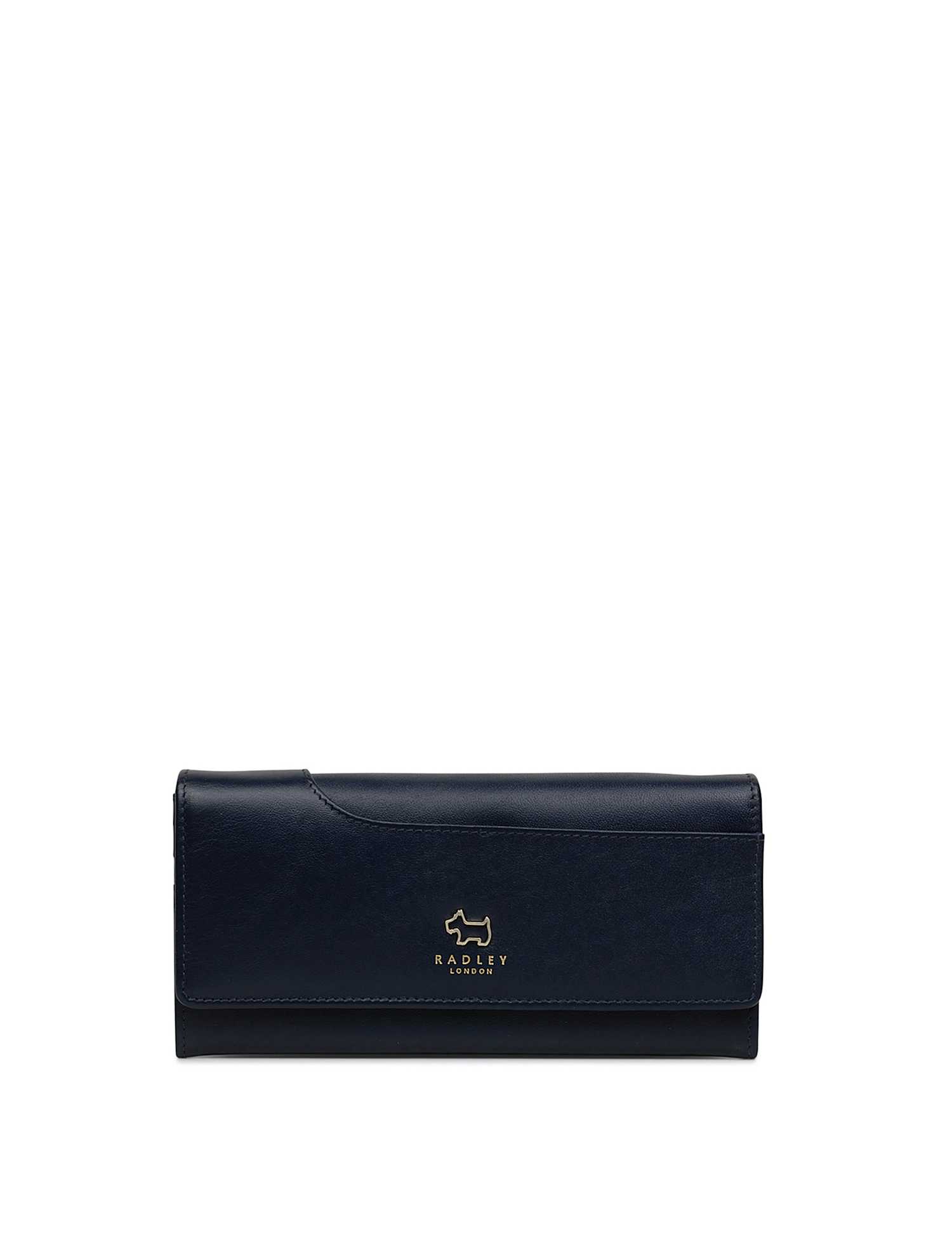 Radley Pockets Leather Foldover Purse Navy