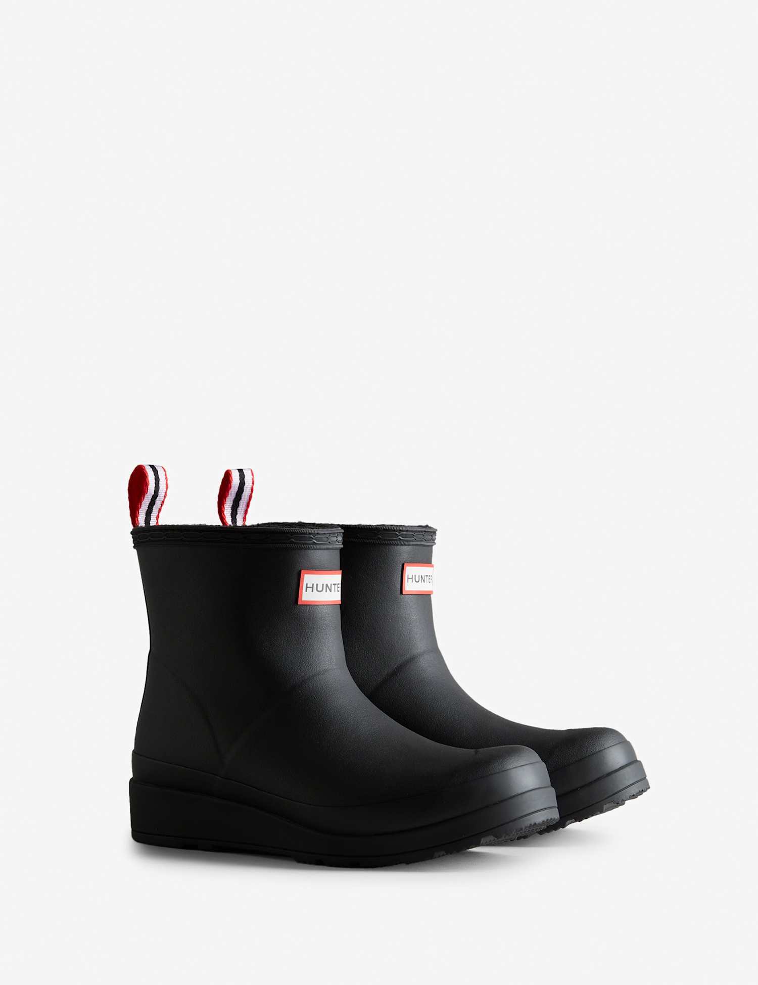 Hunter Play Shearling Insulated Short Wellington Boots Black