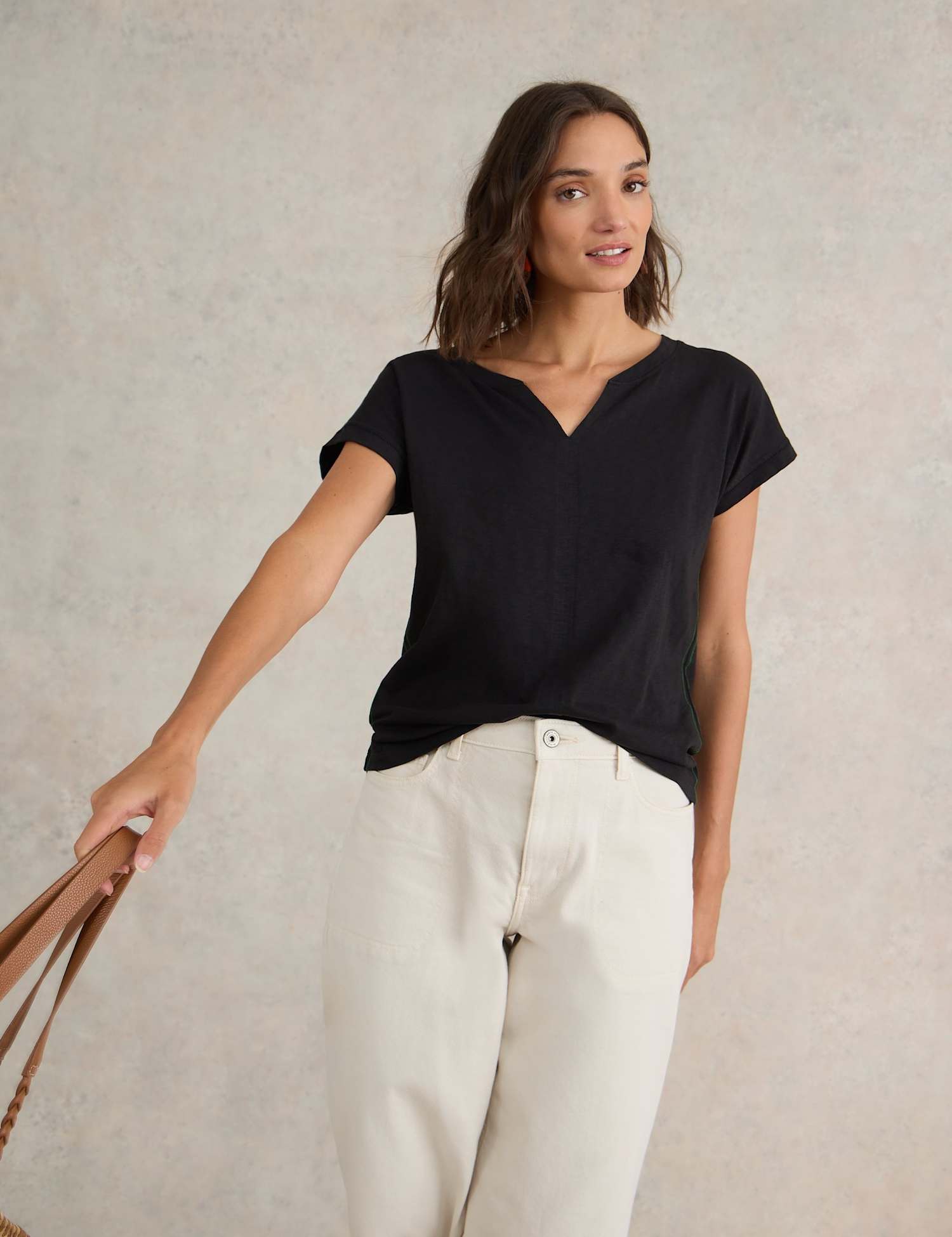 White Stuff Pure Cotton T-Shirt Black