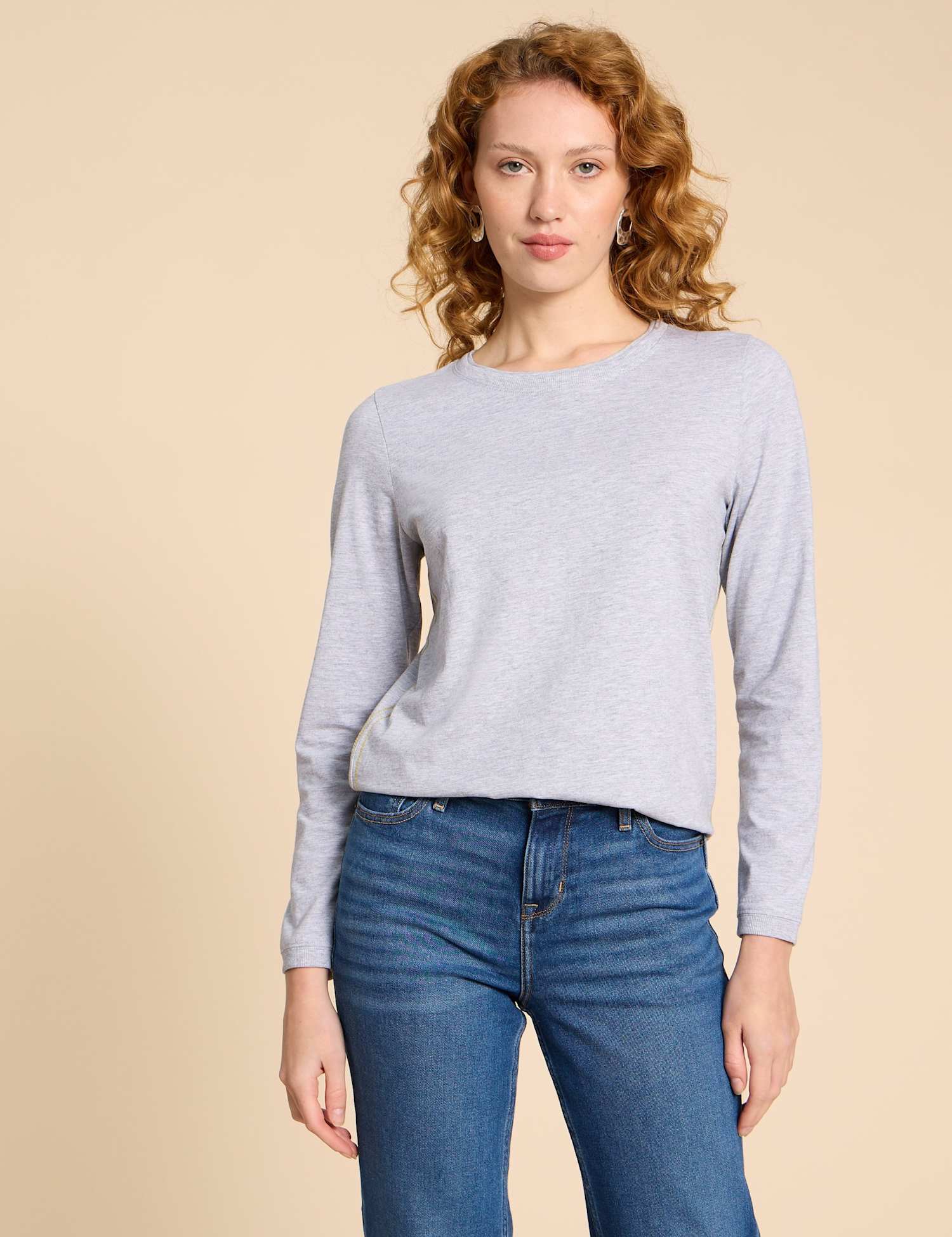 White Stuff Cotton Rich T-Shirt Grey