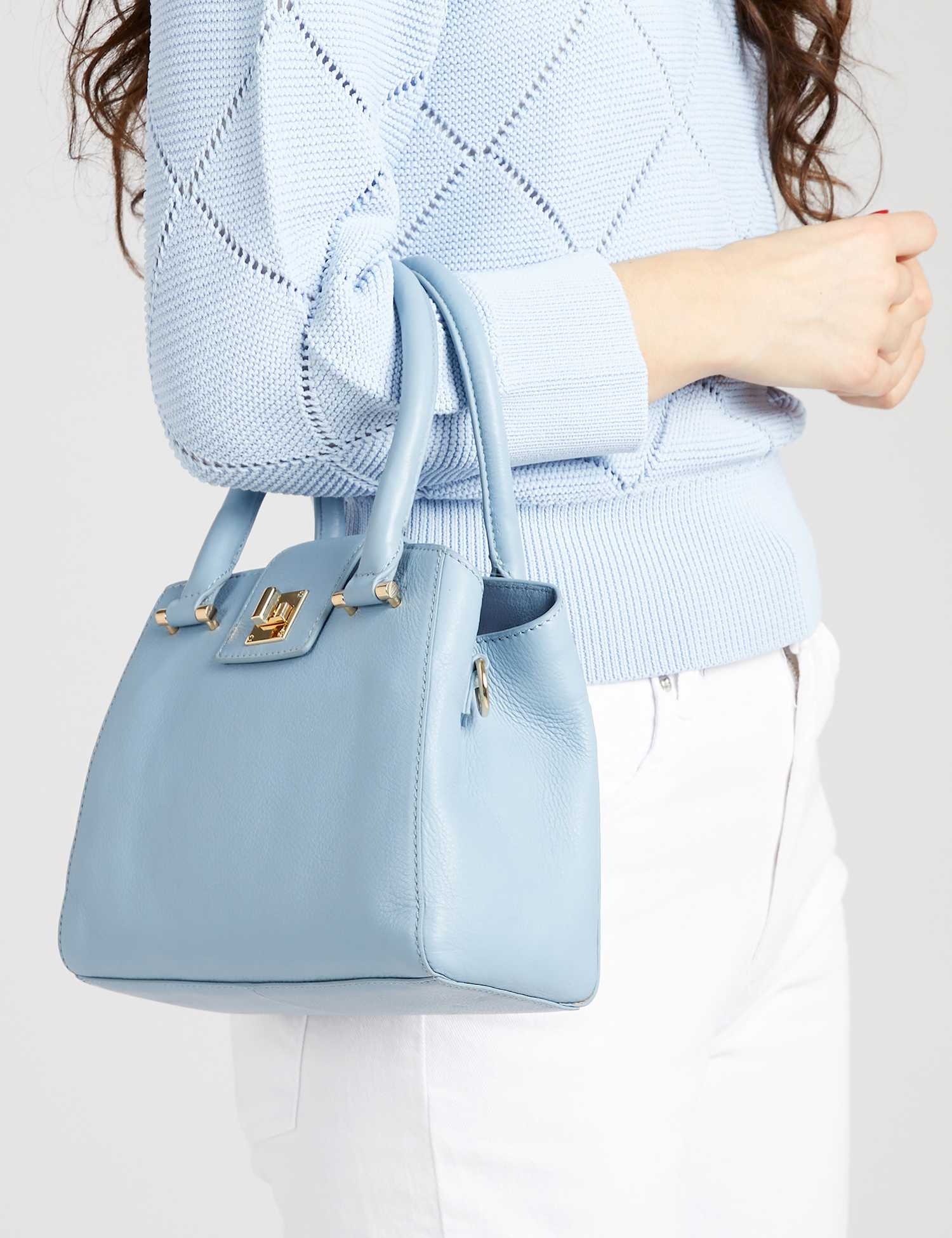 Jones Bootmaker Leather Tote Bag Blue