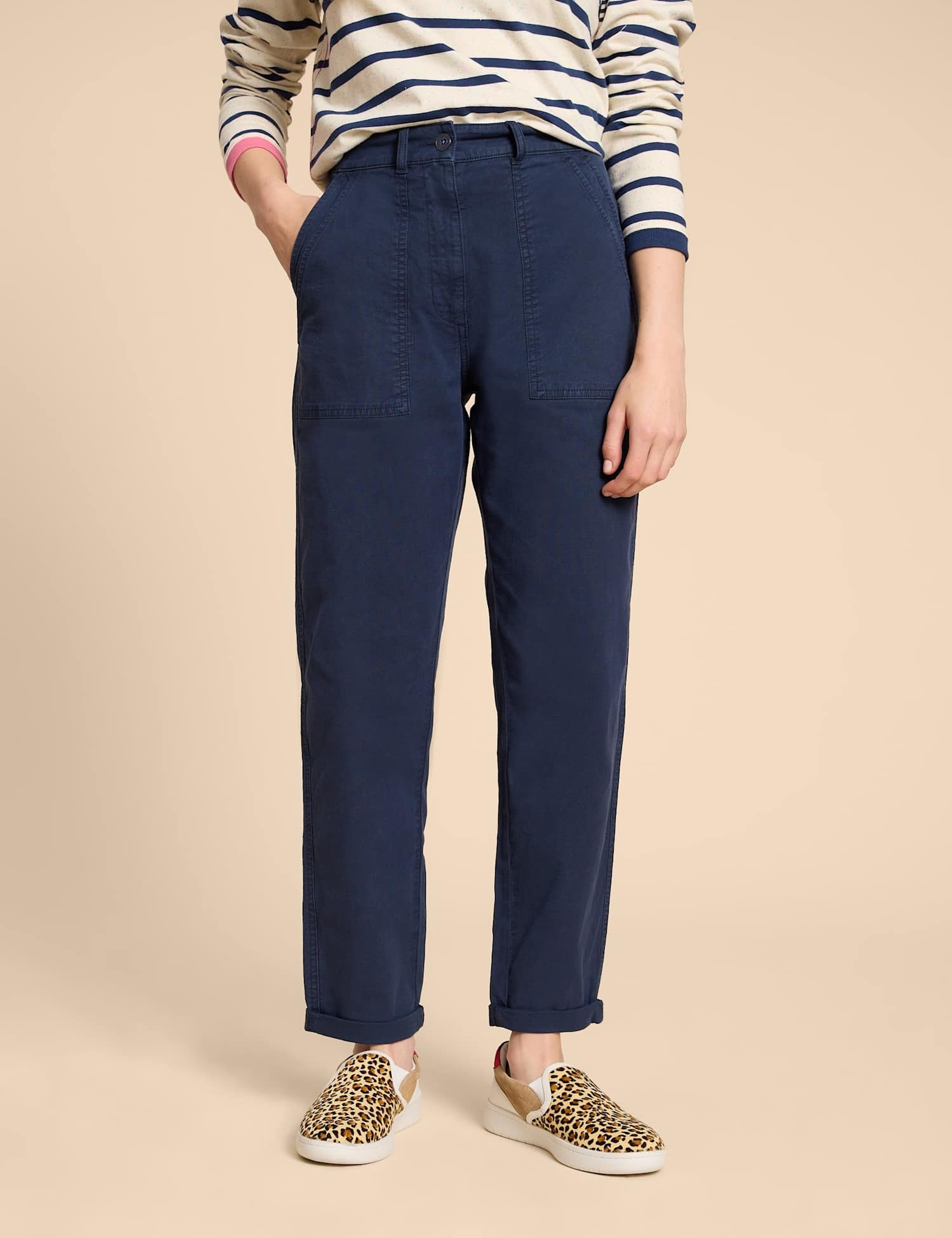 White Stuff Cotton Rich Chinos Navy