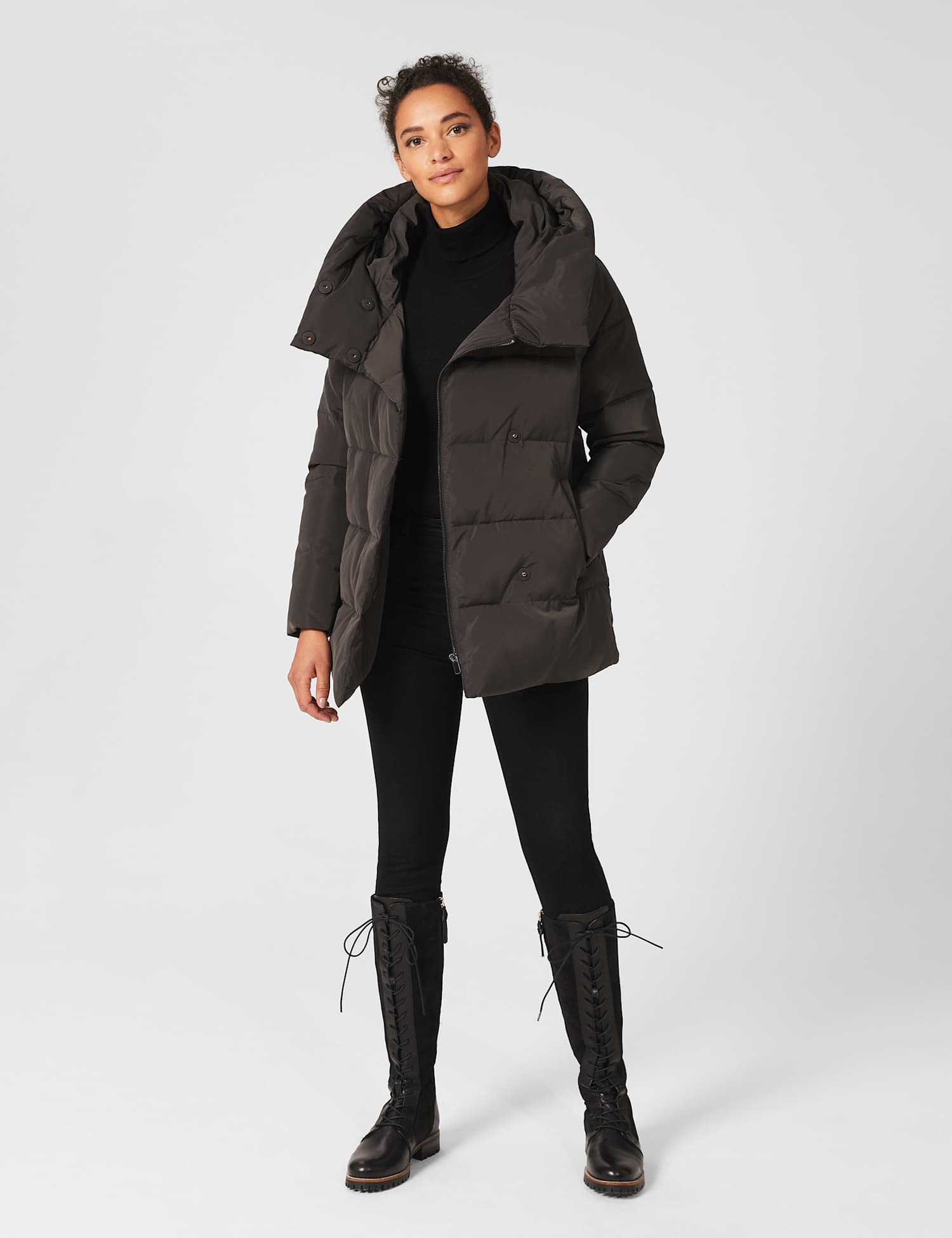 HOBBS Quilted Puffer Jacket Grey