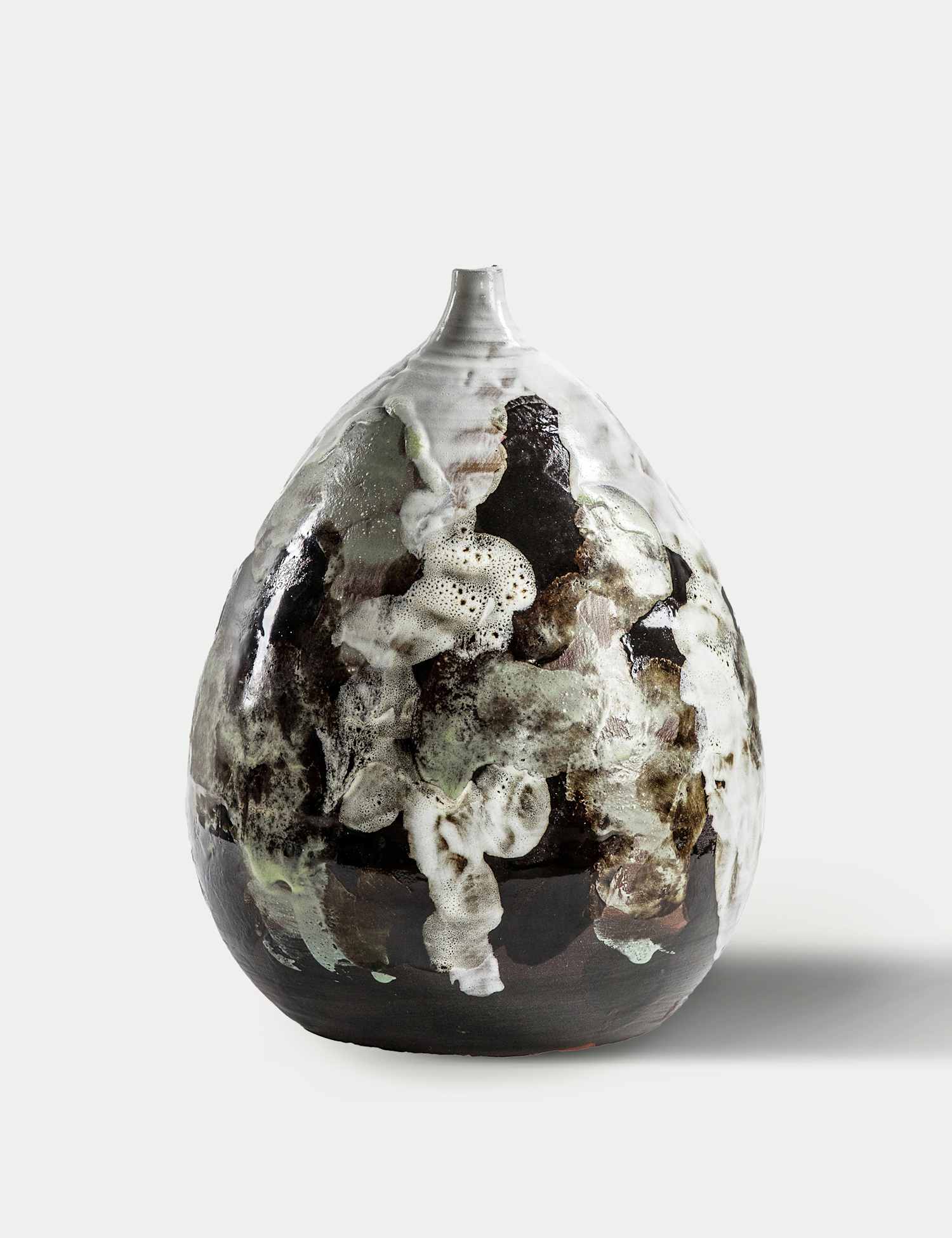 Gallery Direct Boscone Glazed Teardrop Vase Black