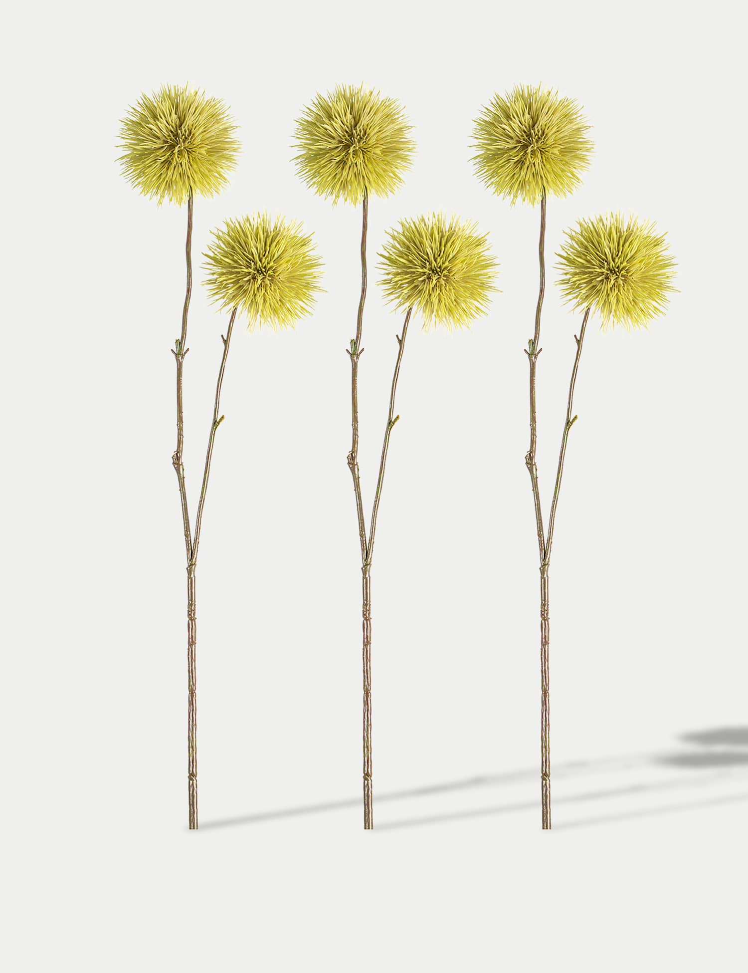 Gallery Direct Set of 3 Artificial Snowball Spray Single Stems Yellow