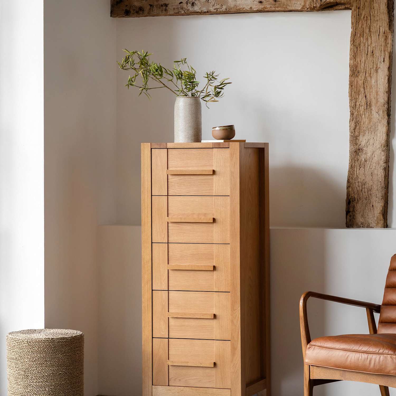 Gallery Direct Sonoma Tall 5 Drawer Chest - Oak - Available at M&S