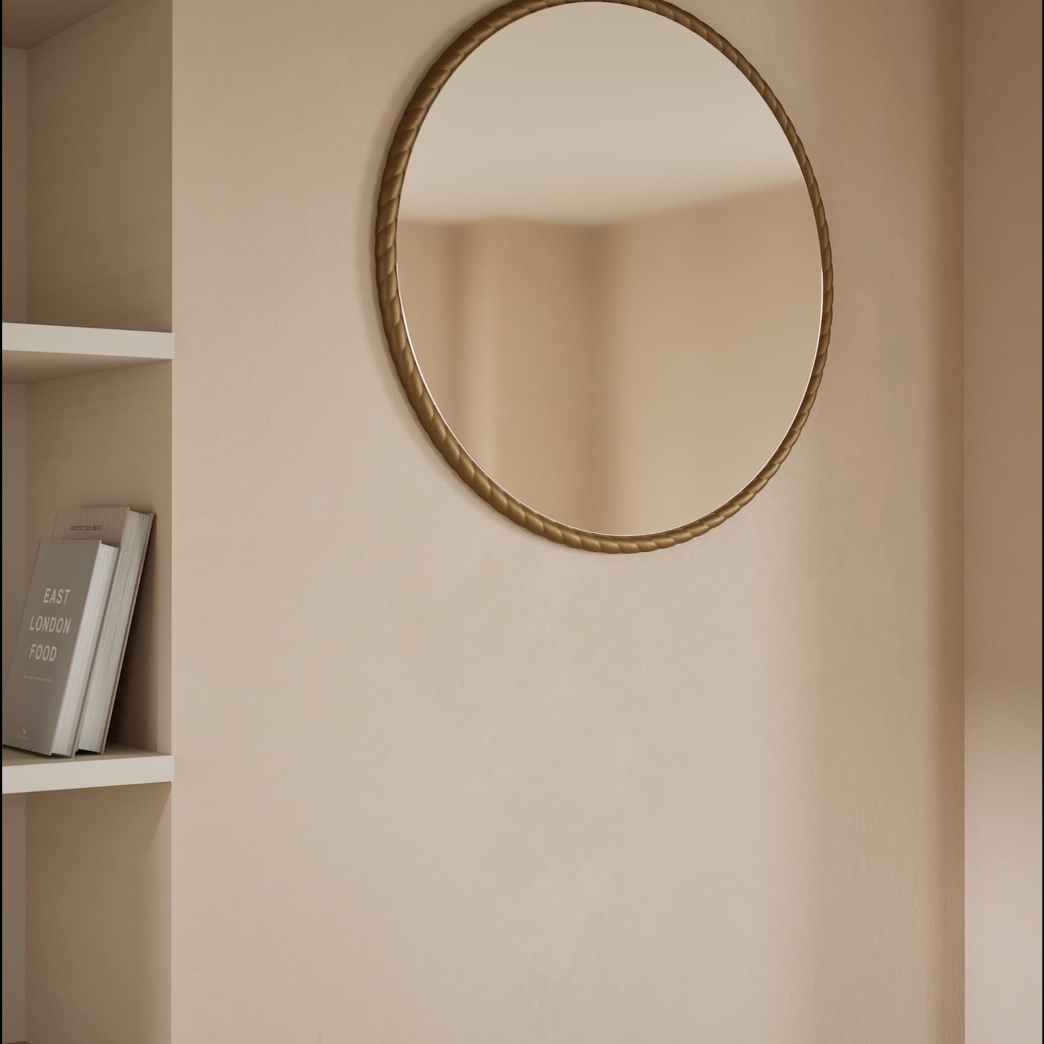 M&S Twisted Metal Round Mirror 60cm - Antique Brass
