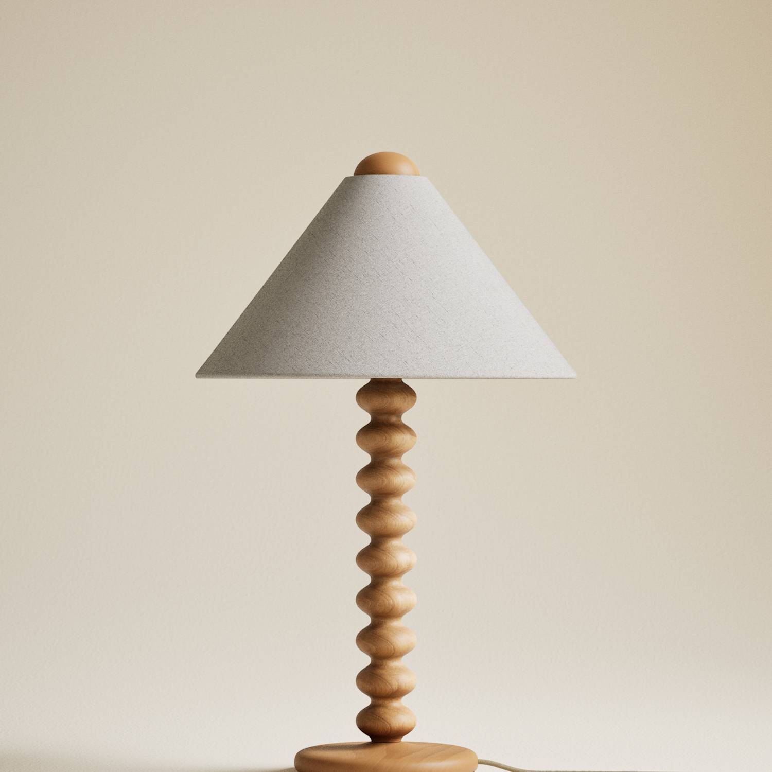 M&S Evelyn Wooden Bobbin Table Lamp