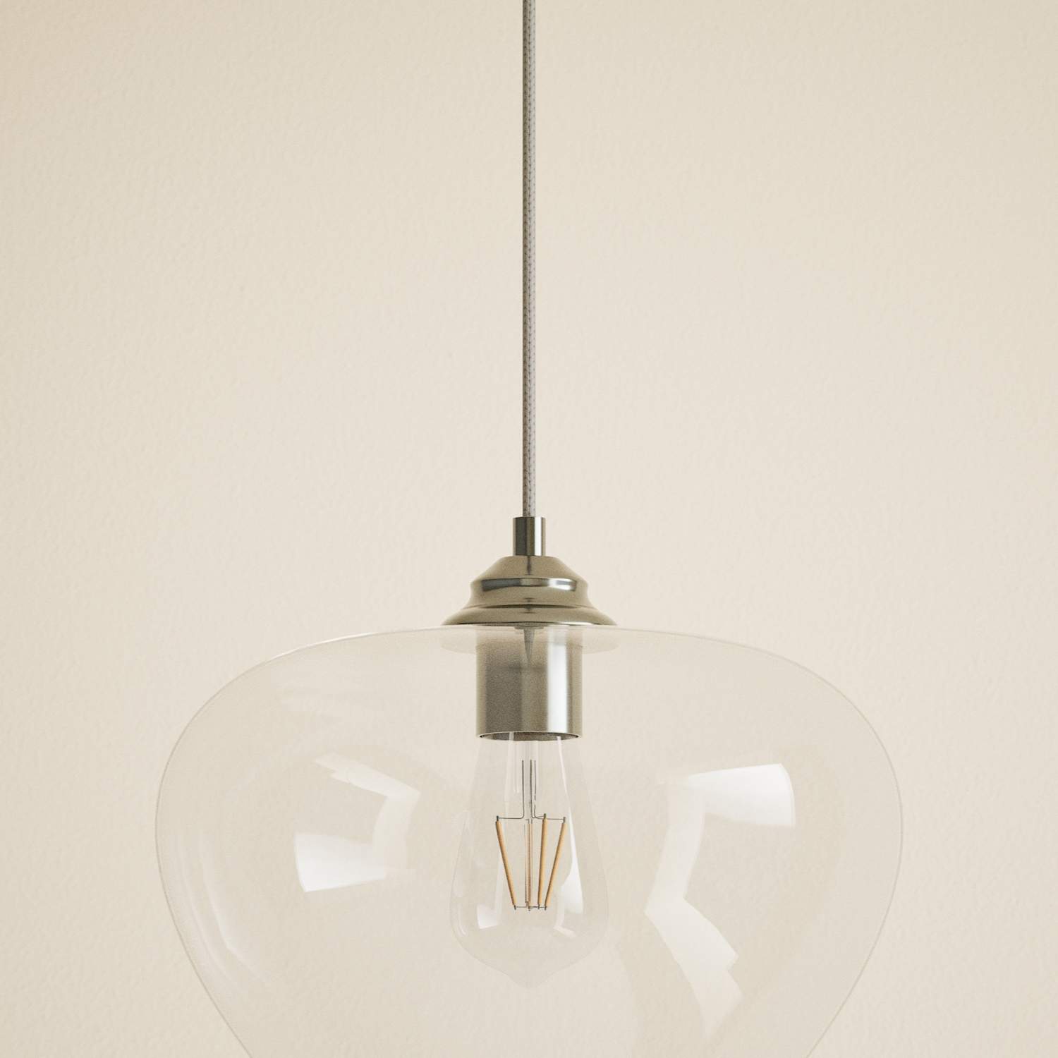 M&S Clear Glass Oval Shape Pendant Light
