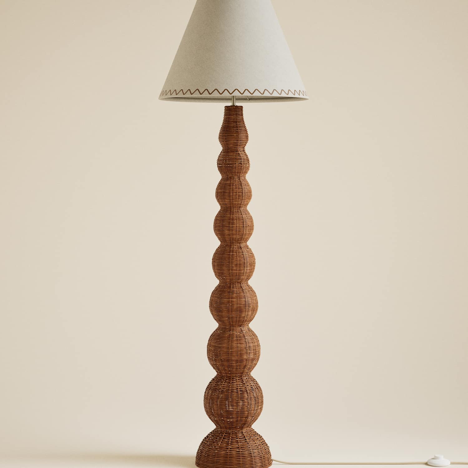 M&S Wicker Graduated Base Floor Lamp - Brown