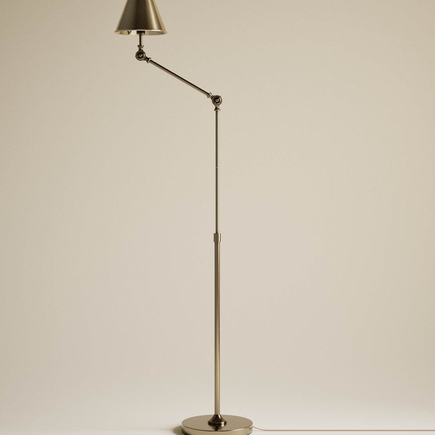 M&S Brass Hat Adjustable Floor Lamp - Antique Brass