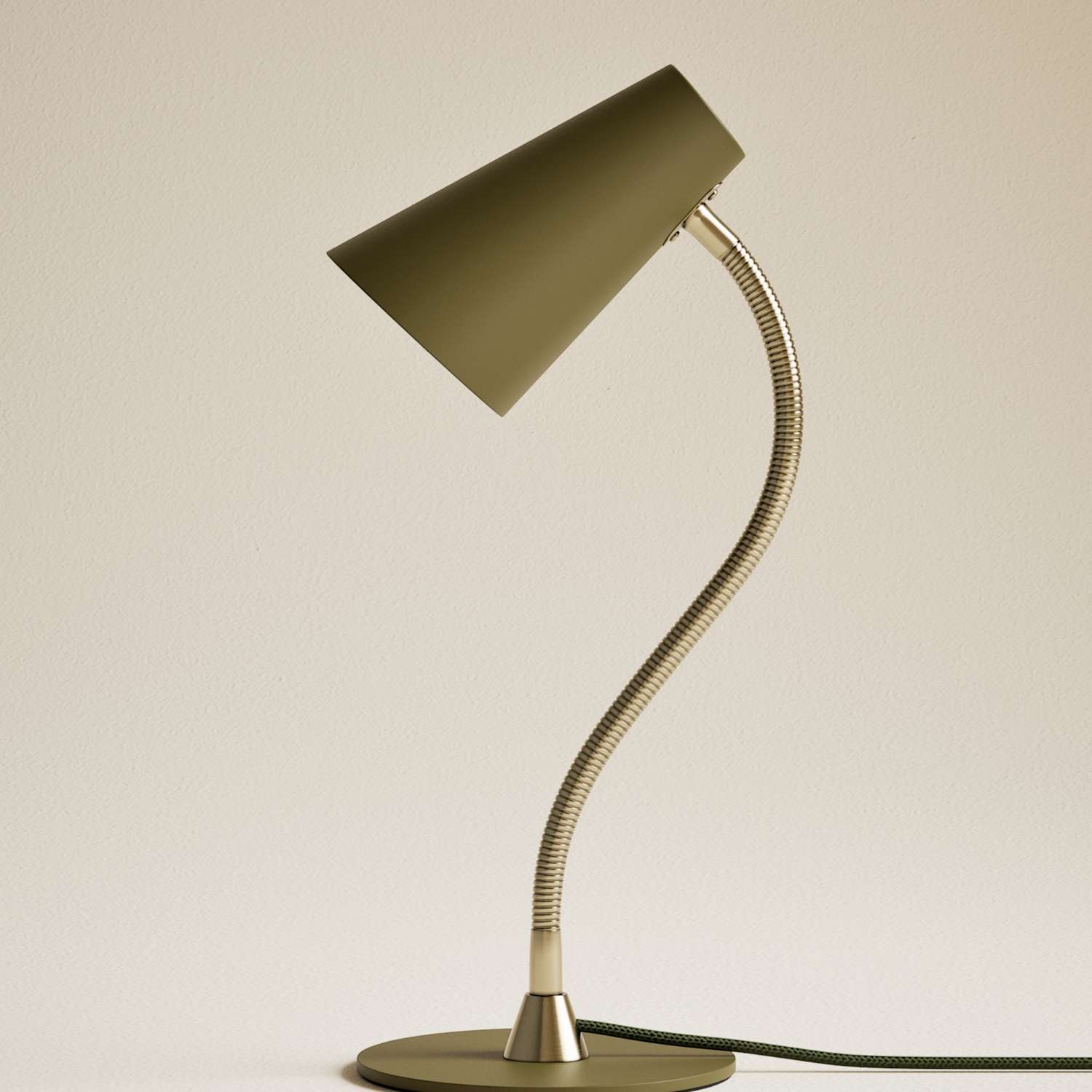M&S Gooseneck Task Table Lamp - Khaki