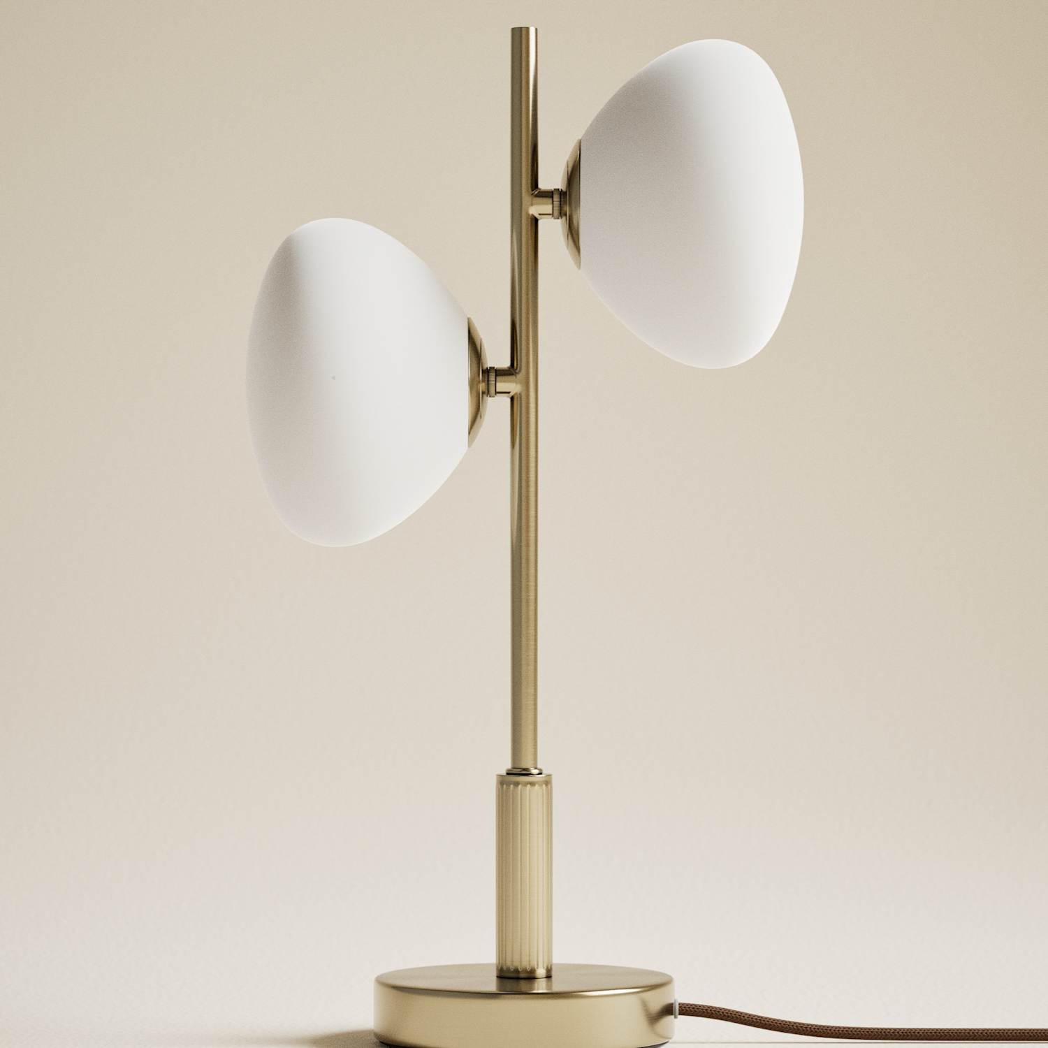M&S Metal Two Light Table Lamp - Antique Brass