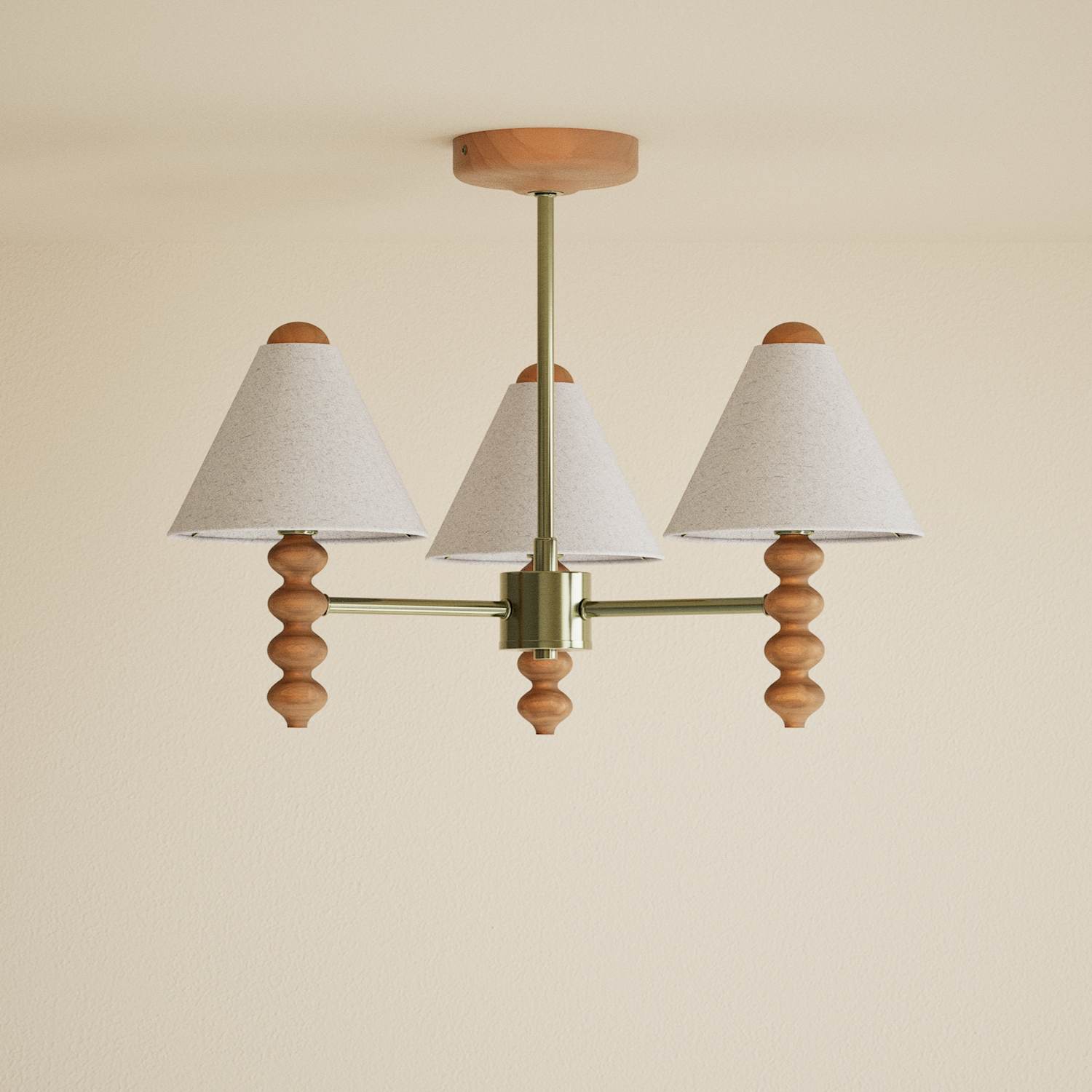 M&S Evelyn 3 Light Ceiling Light - Natural