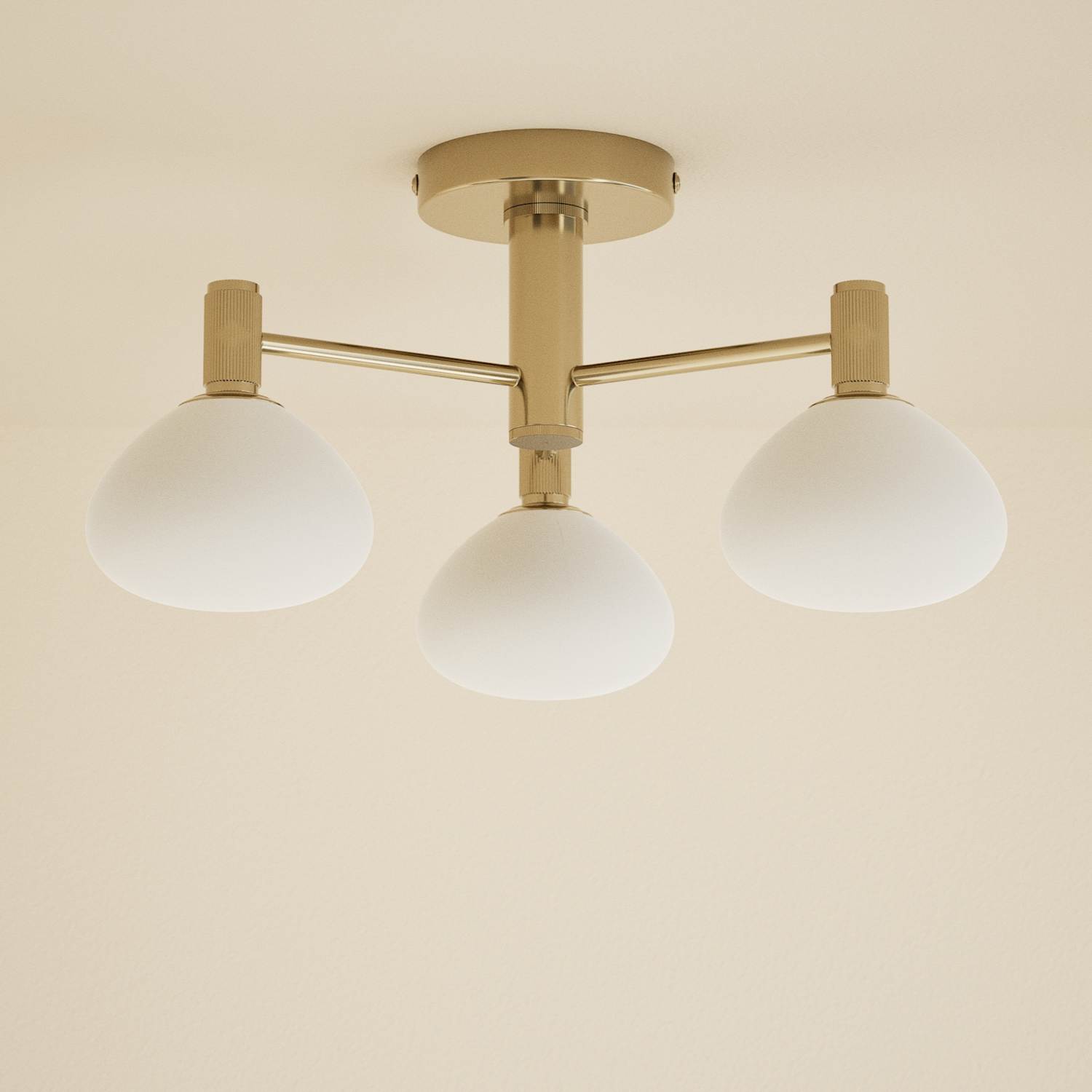 M&S Soft Organic Form 3 Light Ceiling Light - Antique Brass