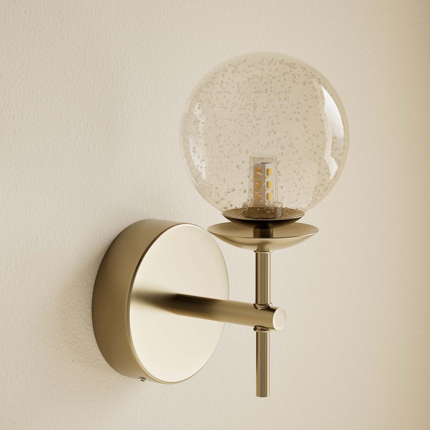M&S Glass Single Sputnik Bubble Wall Light - Champagne