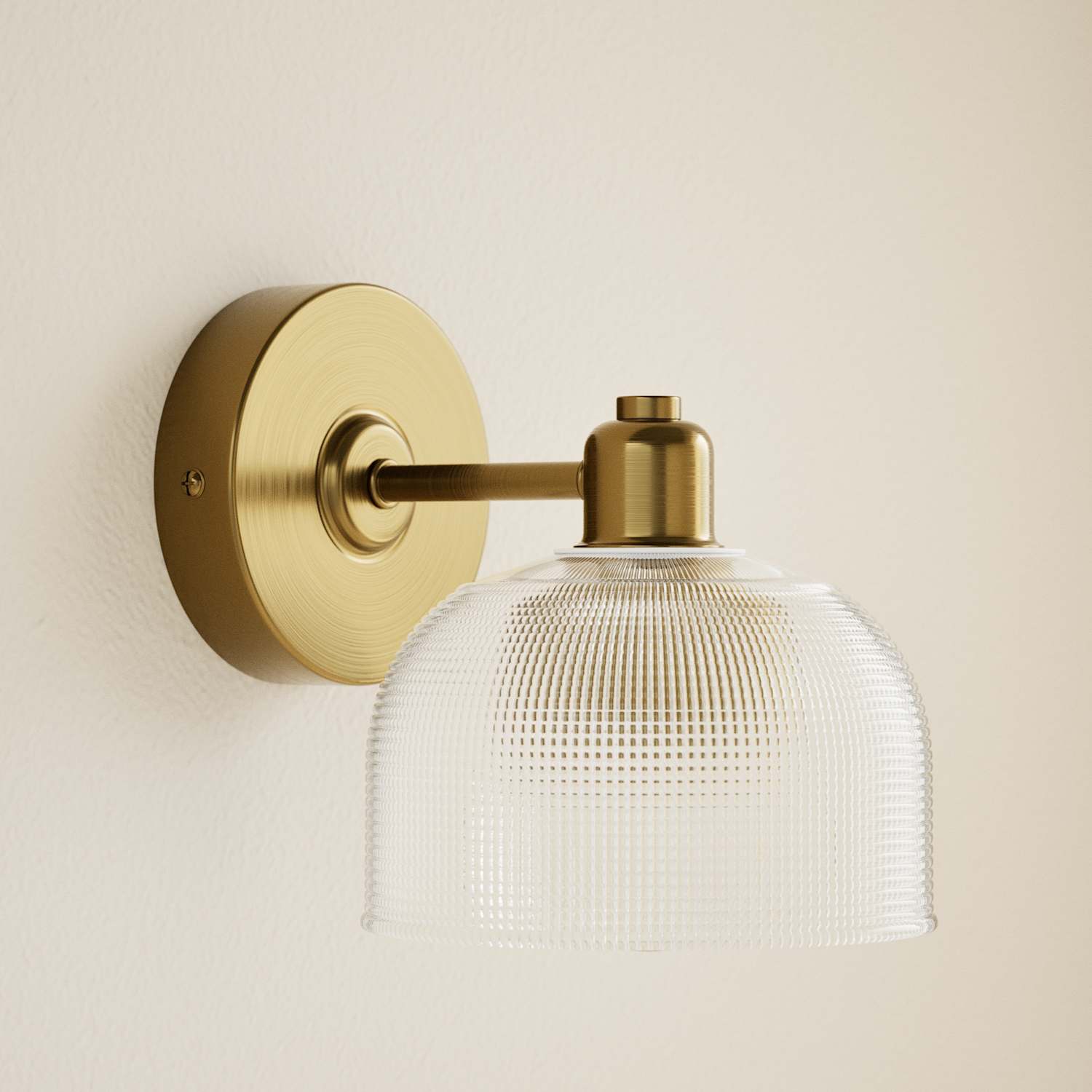M&S Reeded Glass Wall Light - Antique Brass