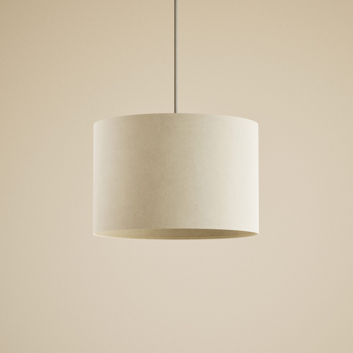 M&S Velvet Lamp Shade - Ivory