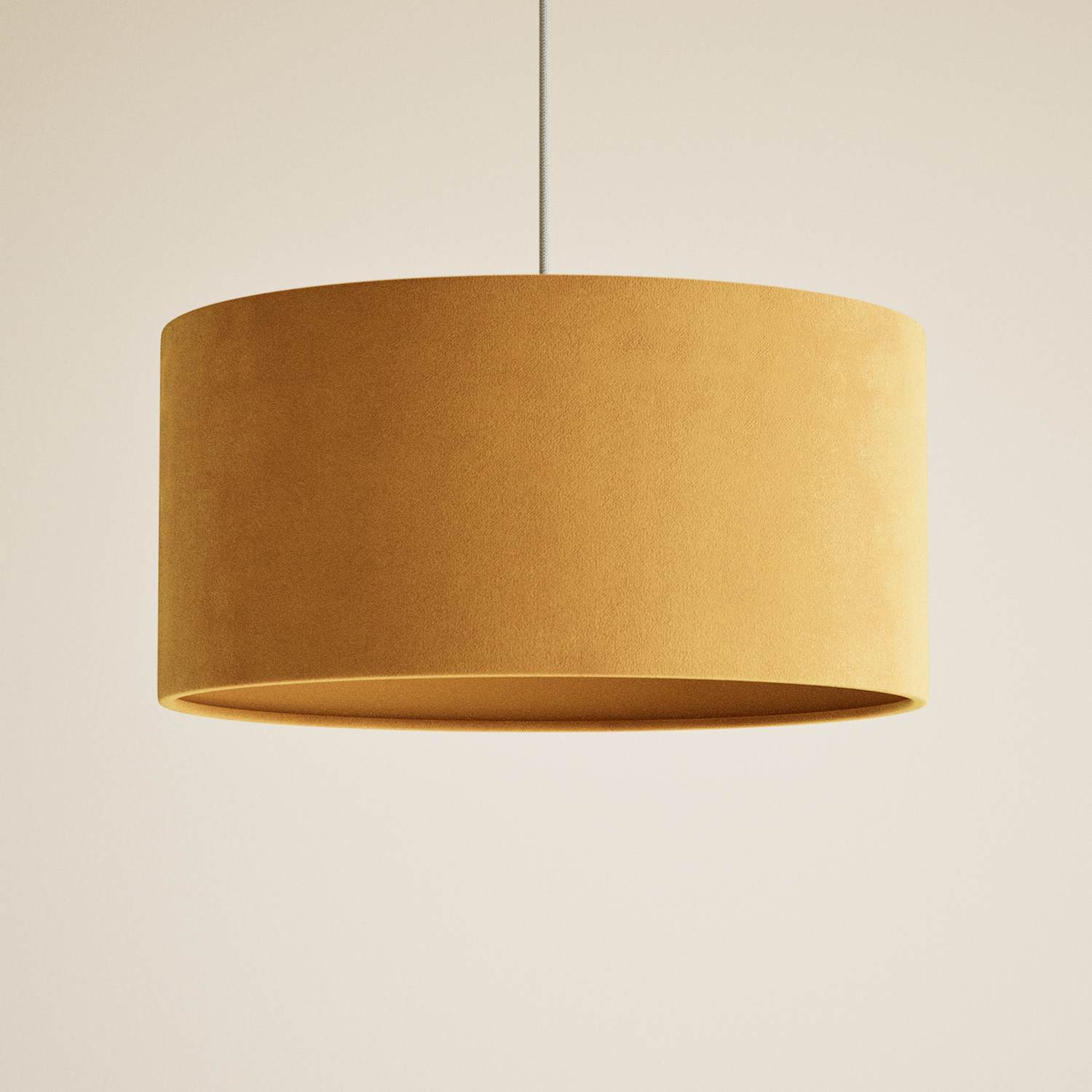 M&S Velvet Oversized Ceiling Lamp Shade - Ochre