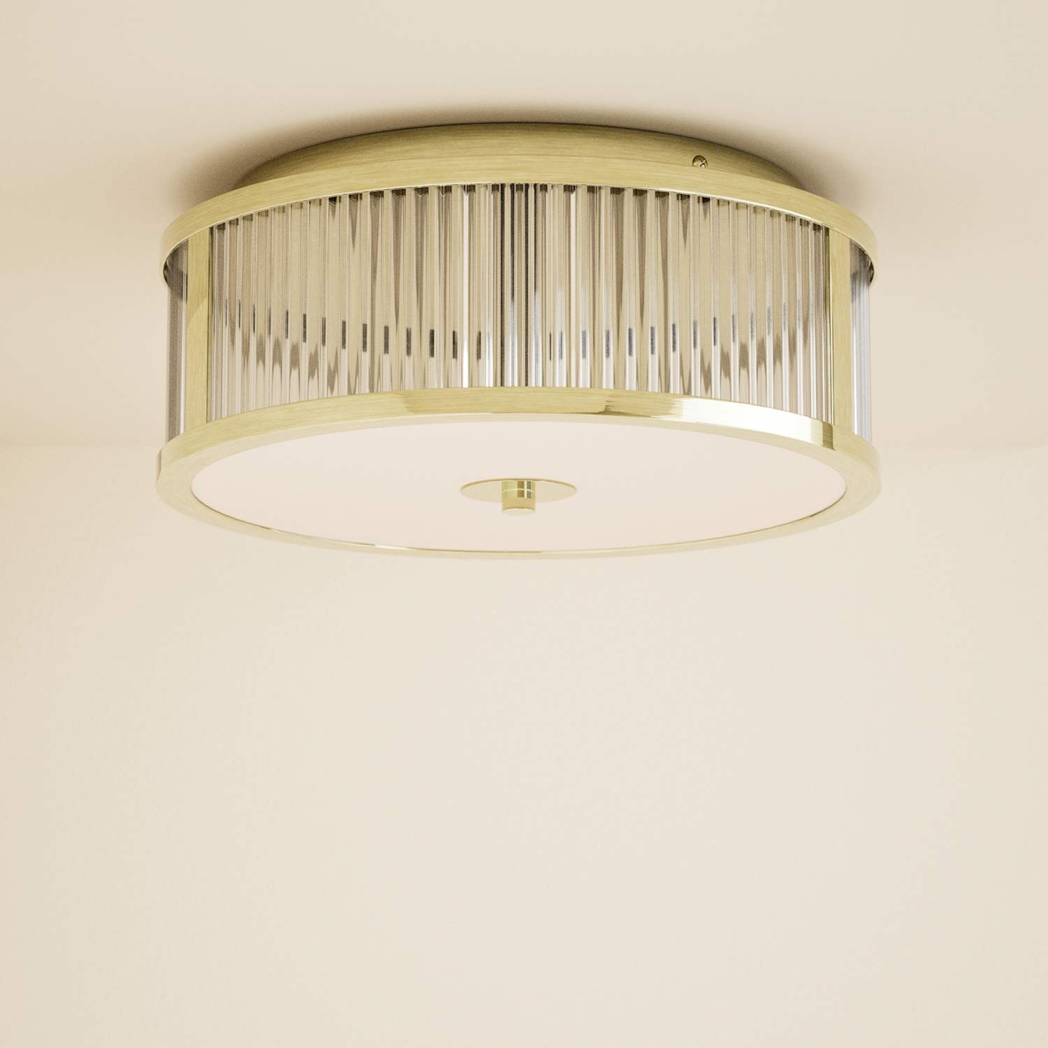 M&S Monroe Flush Light - Polished Brass