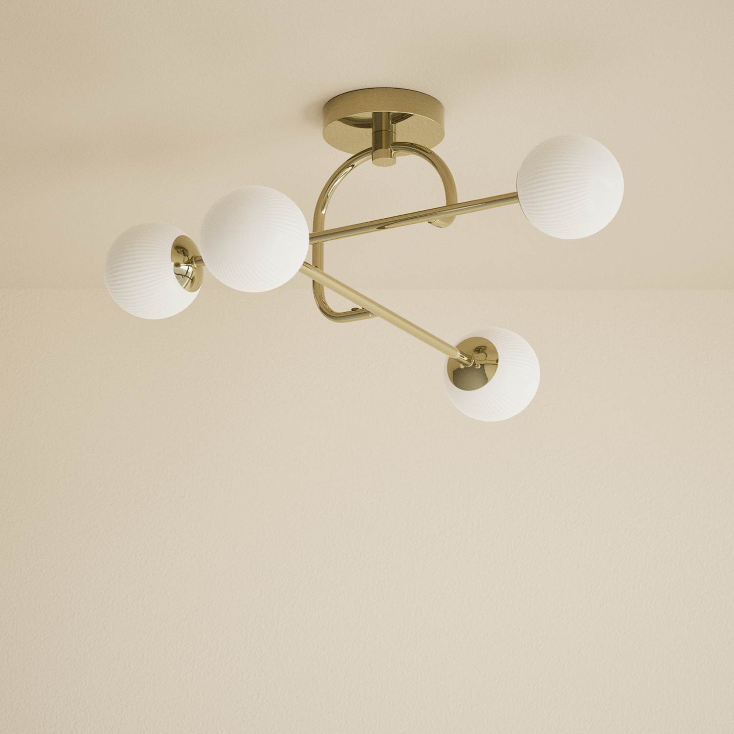 M&S Parker Flush Ceiling Light - Antique Brass