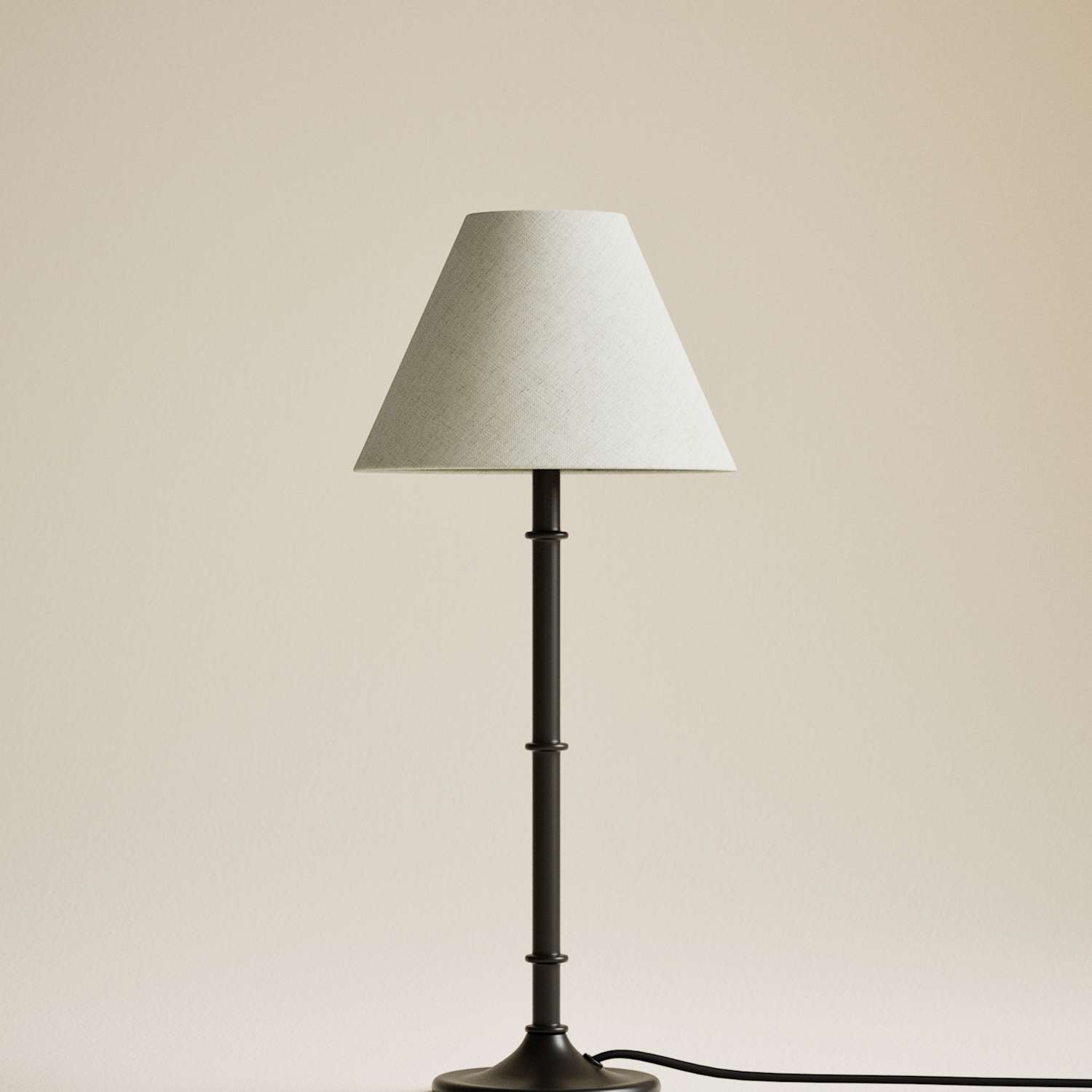 M&S Metal Ribbed Table Lamp - Black