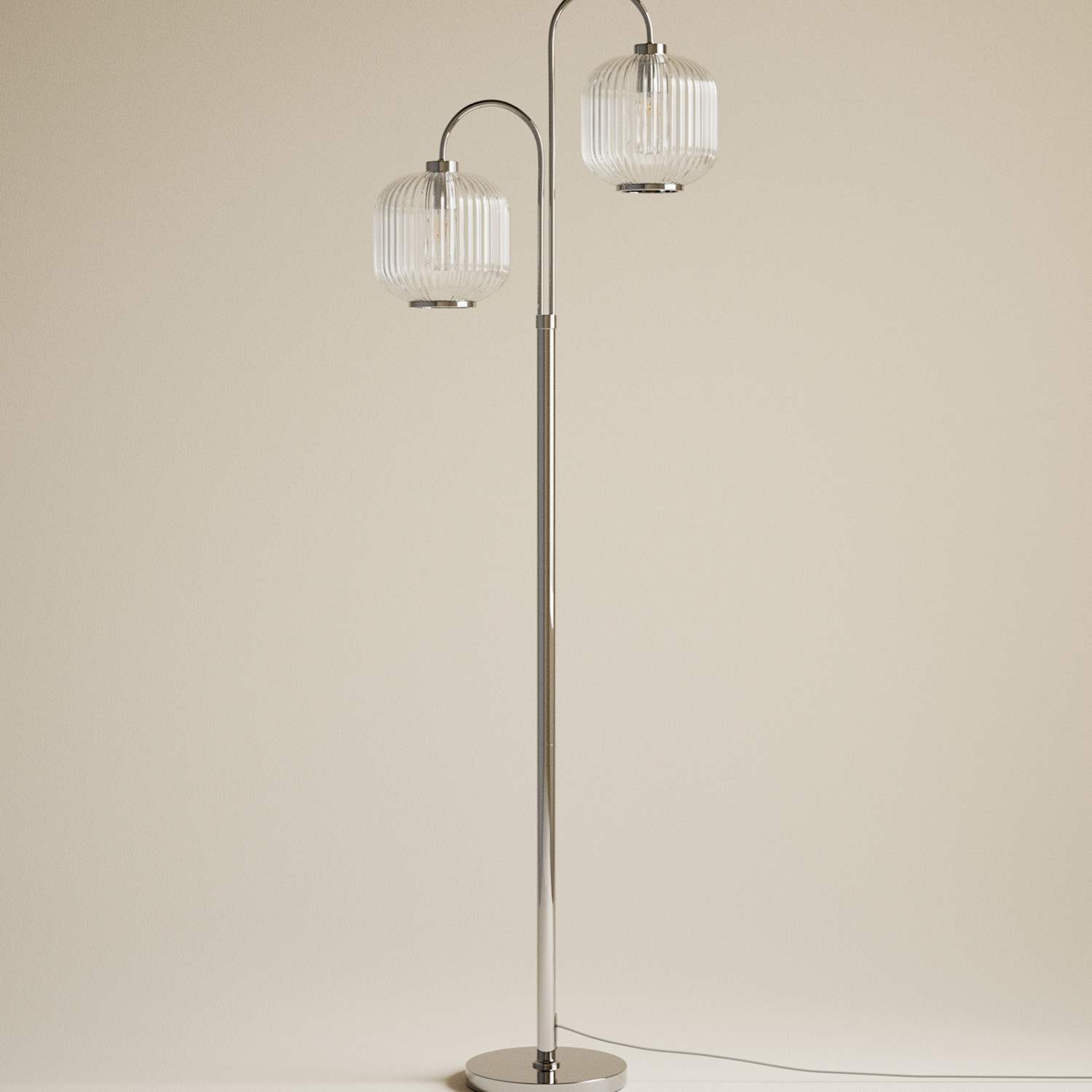 M&S Amelia Ridged Floor Lamp - Clear