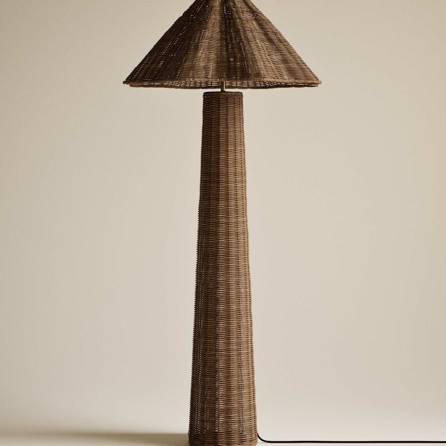M&S Wicker Scallop Flare Floor Lamp - Natural