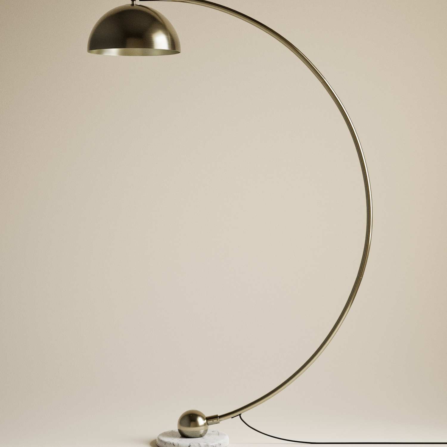 M&S Arc Curved Floor Lamp - Antique Brass