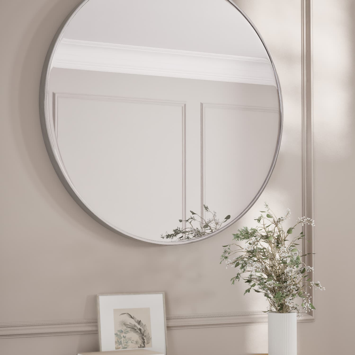 M&S Metal Circle Wall Mirror - Silver