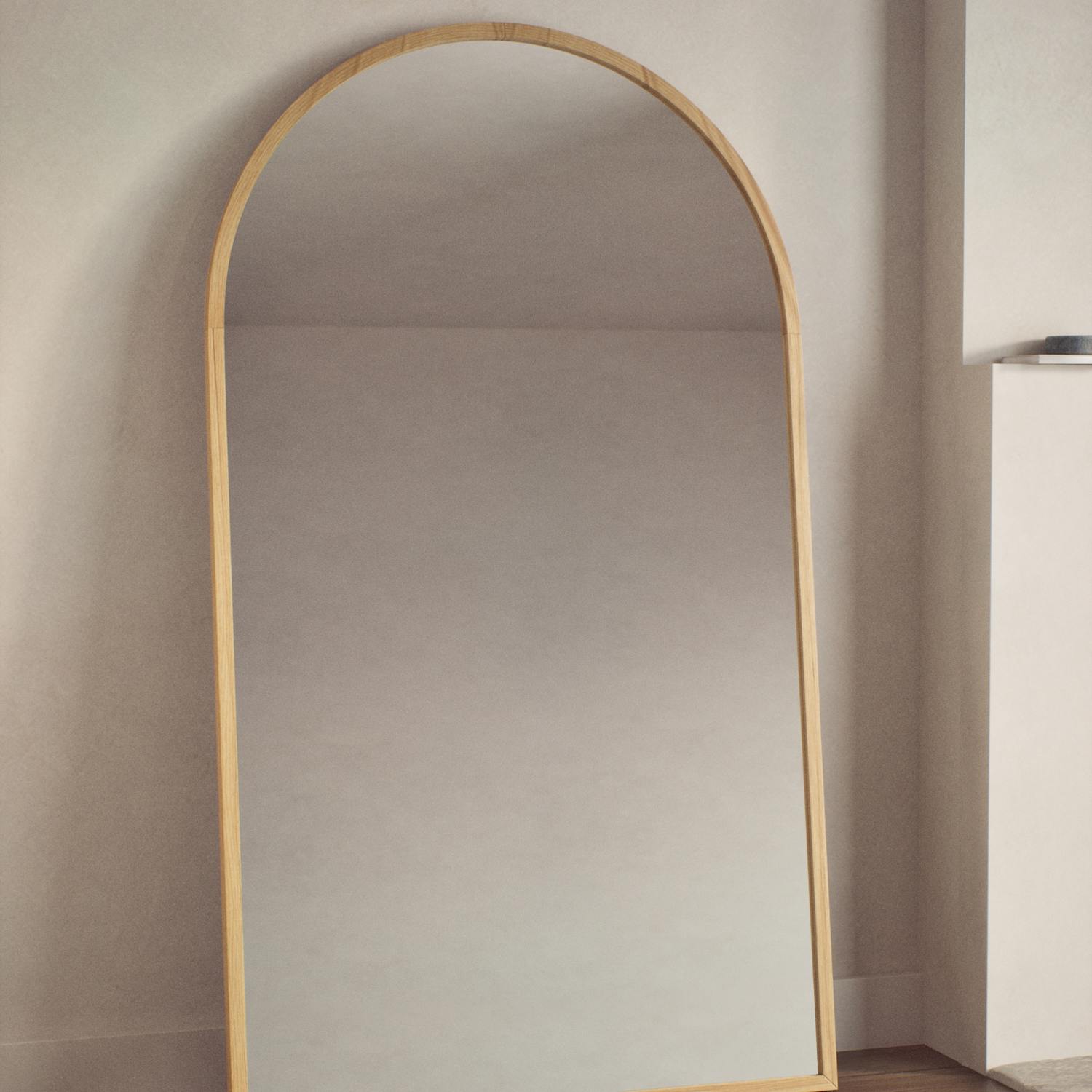 M&S Wooden Arch Free Standing Mirror - Natural