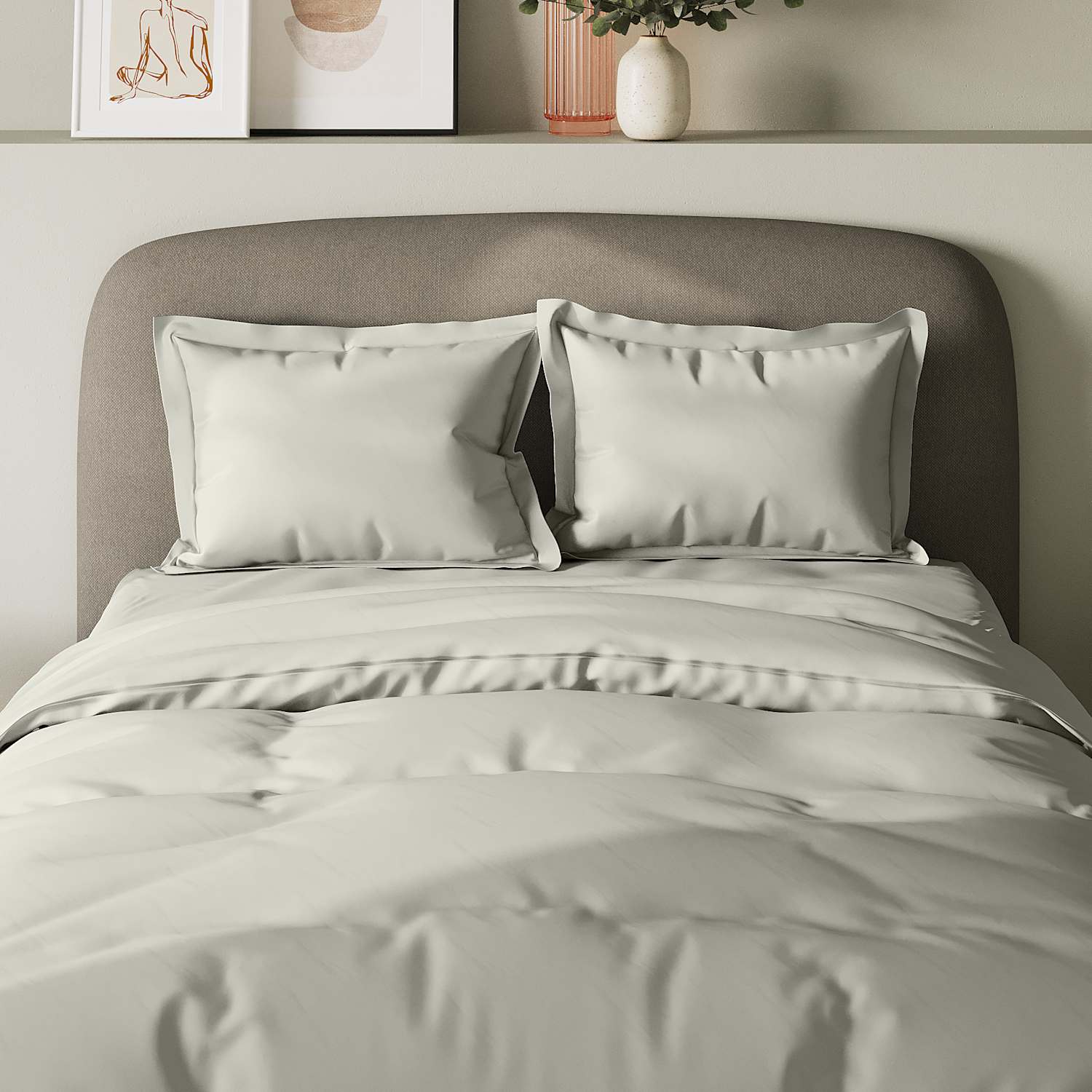 M&S 2 Pack 300 Thread Count Oxford Pillowcases - Light Grey