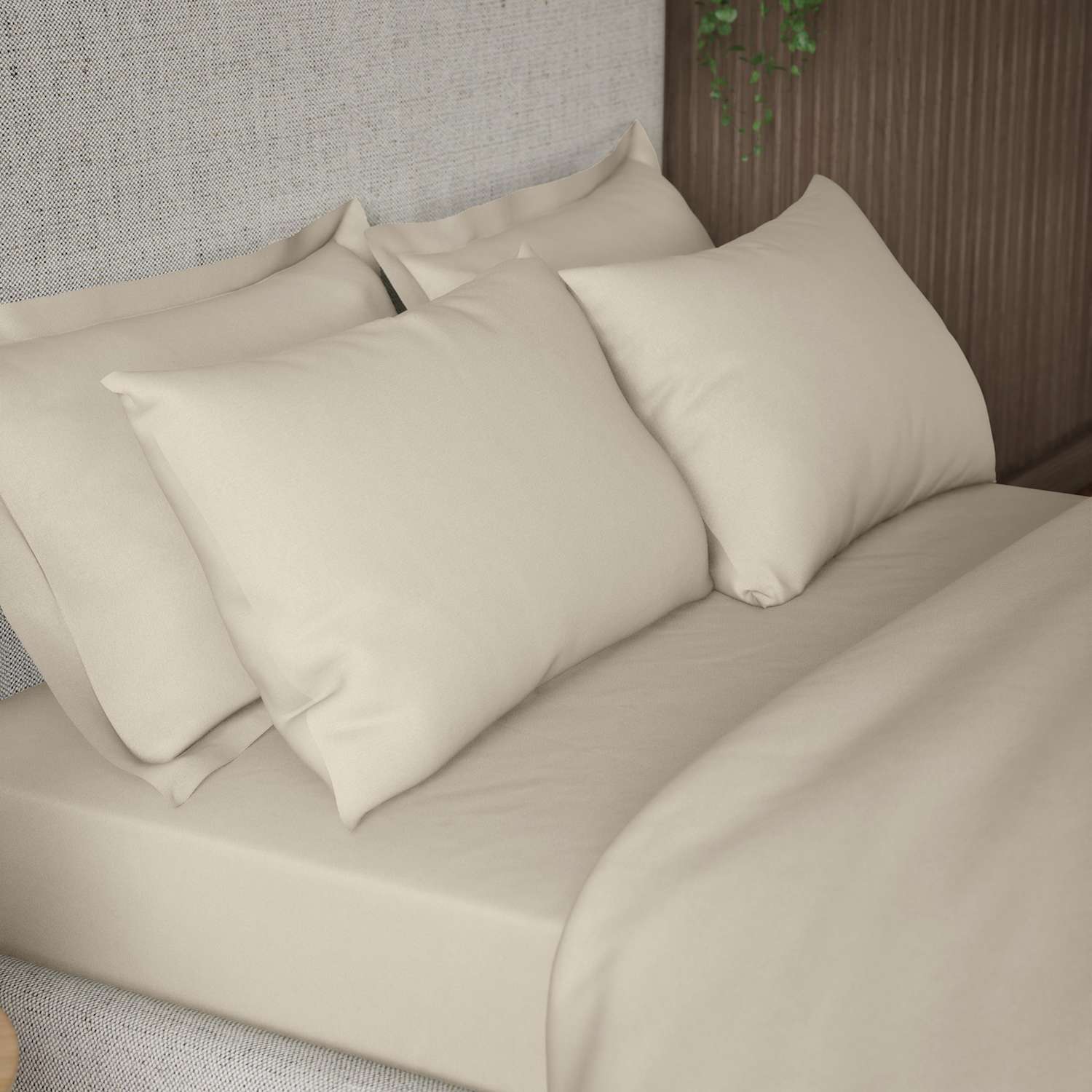 M&S 2 Pack Pure Cotton 300 Thread Count Pillowcases - Neutral