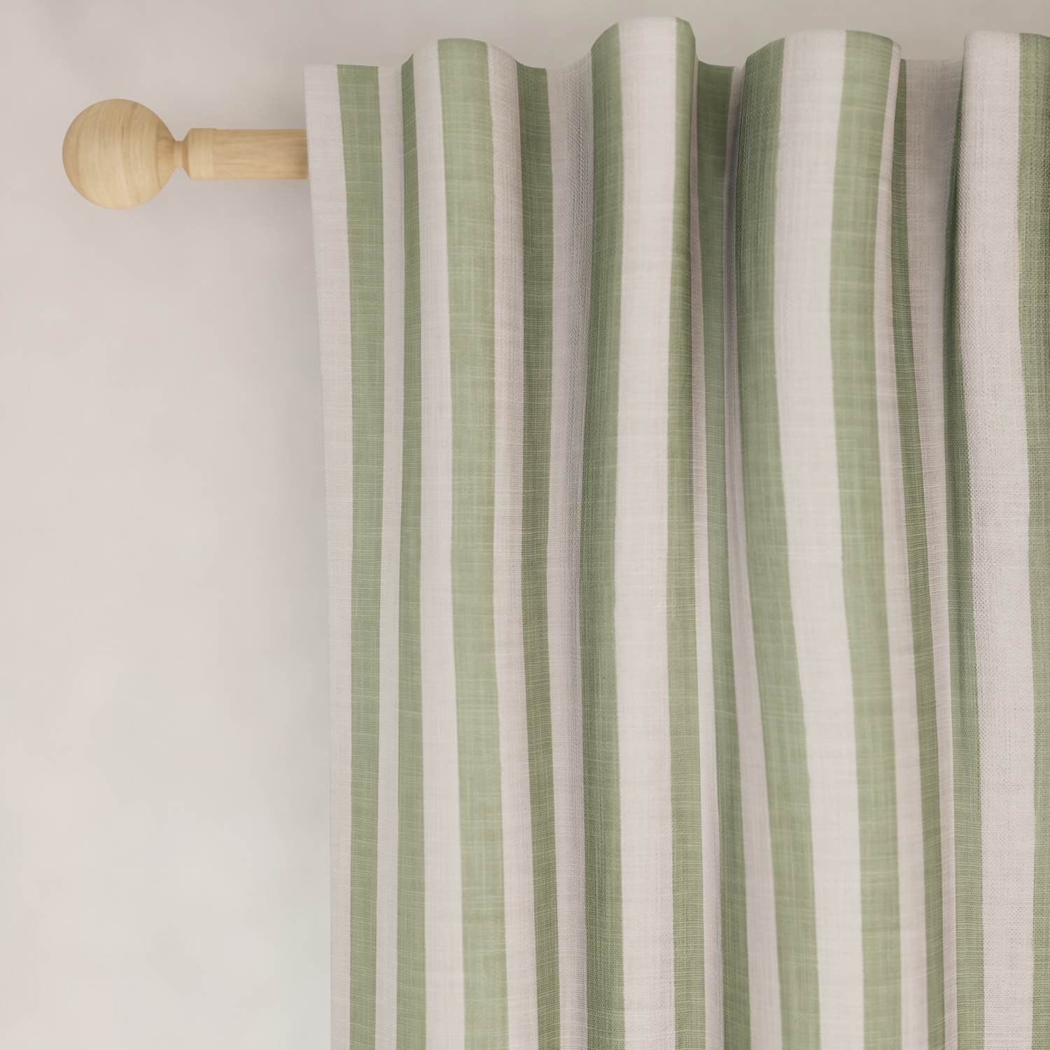 M&S Pure Cotton Striped Multiway Curtains - W168cm, Drop 183cm - Green Mix